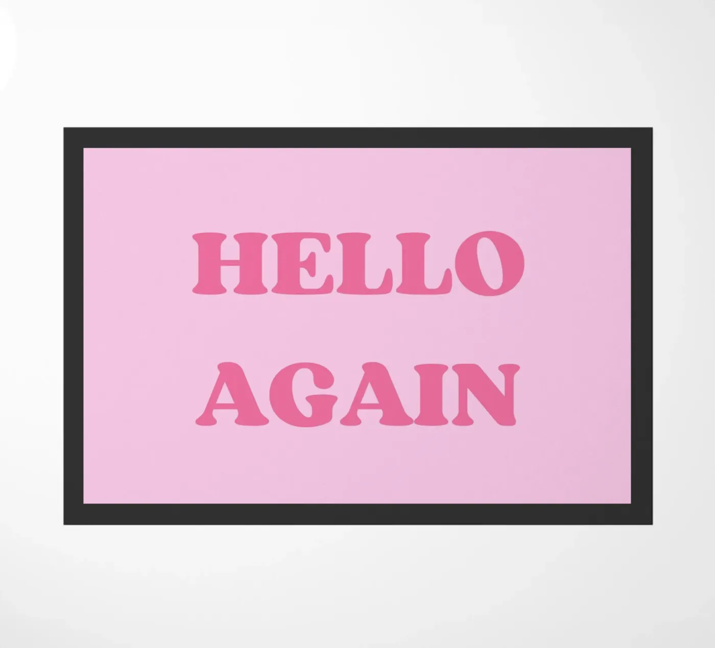 HELLO AGAIN doormat by SMRT STUDIO