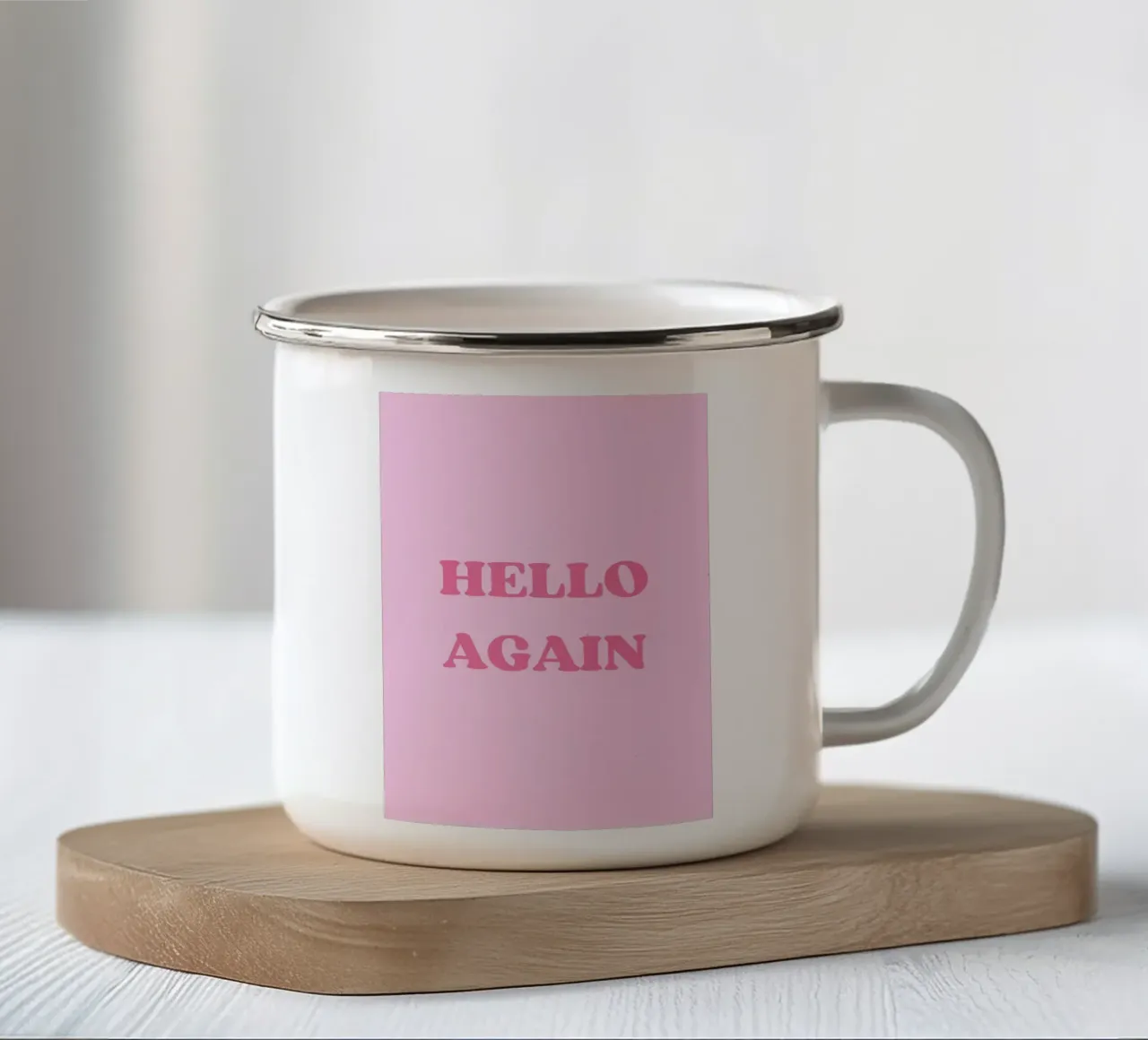 HELLO AGAIN tazza in smalto da Einfach Uebel