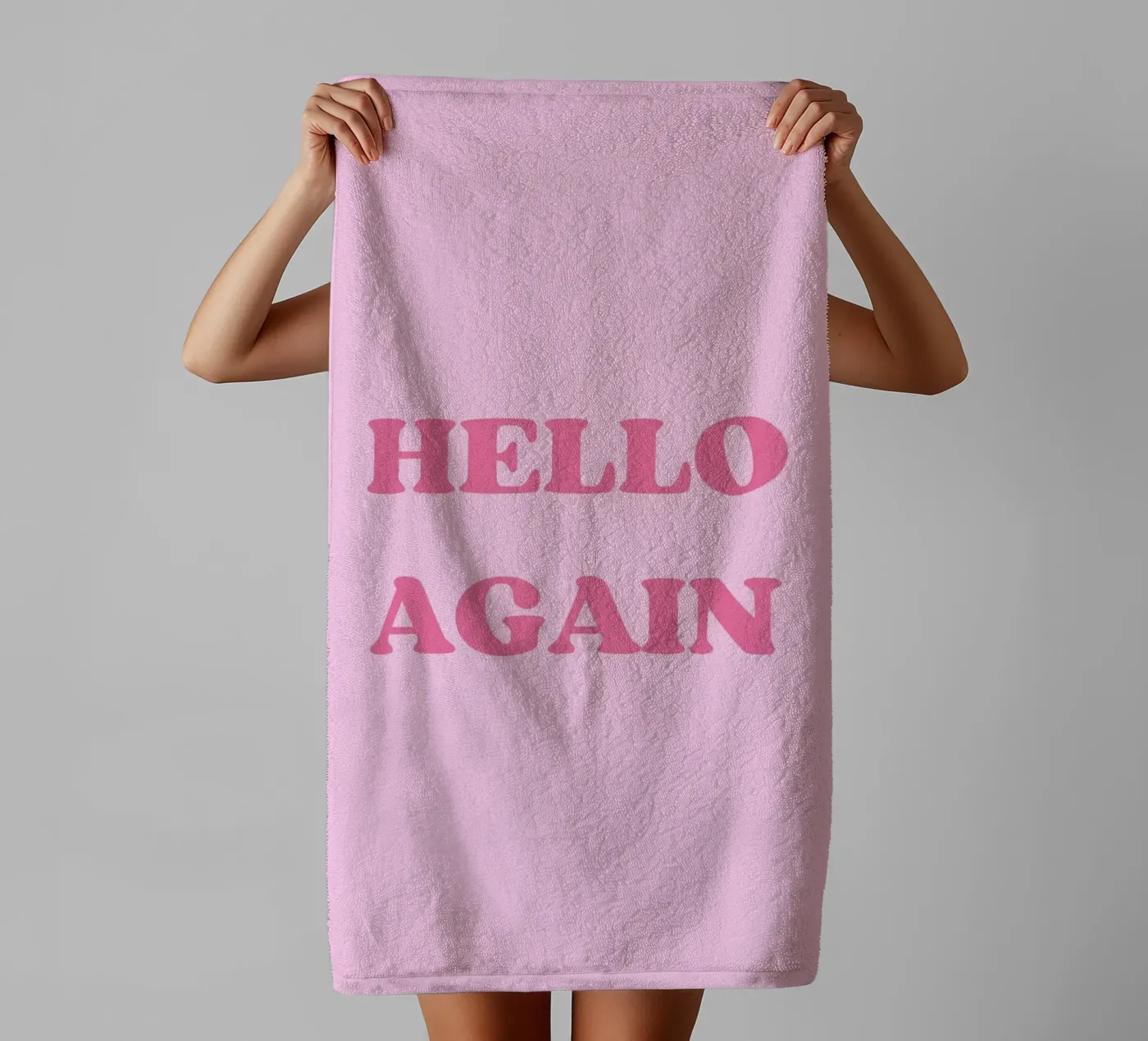 HELLO AGAIN towel by SMRT STUDIO