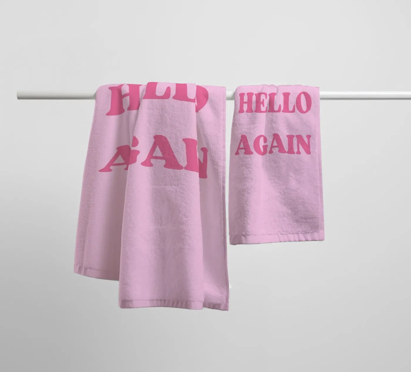 HELLO AGAIN towel by SMRT STUDIO