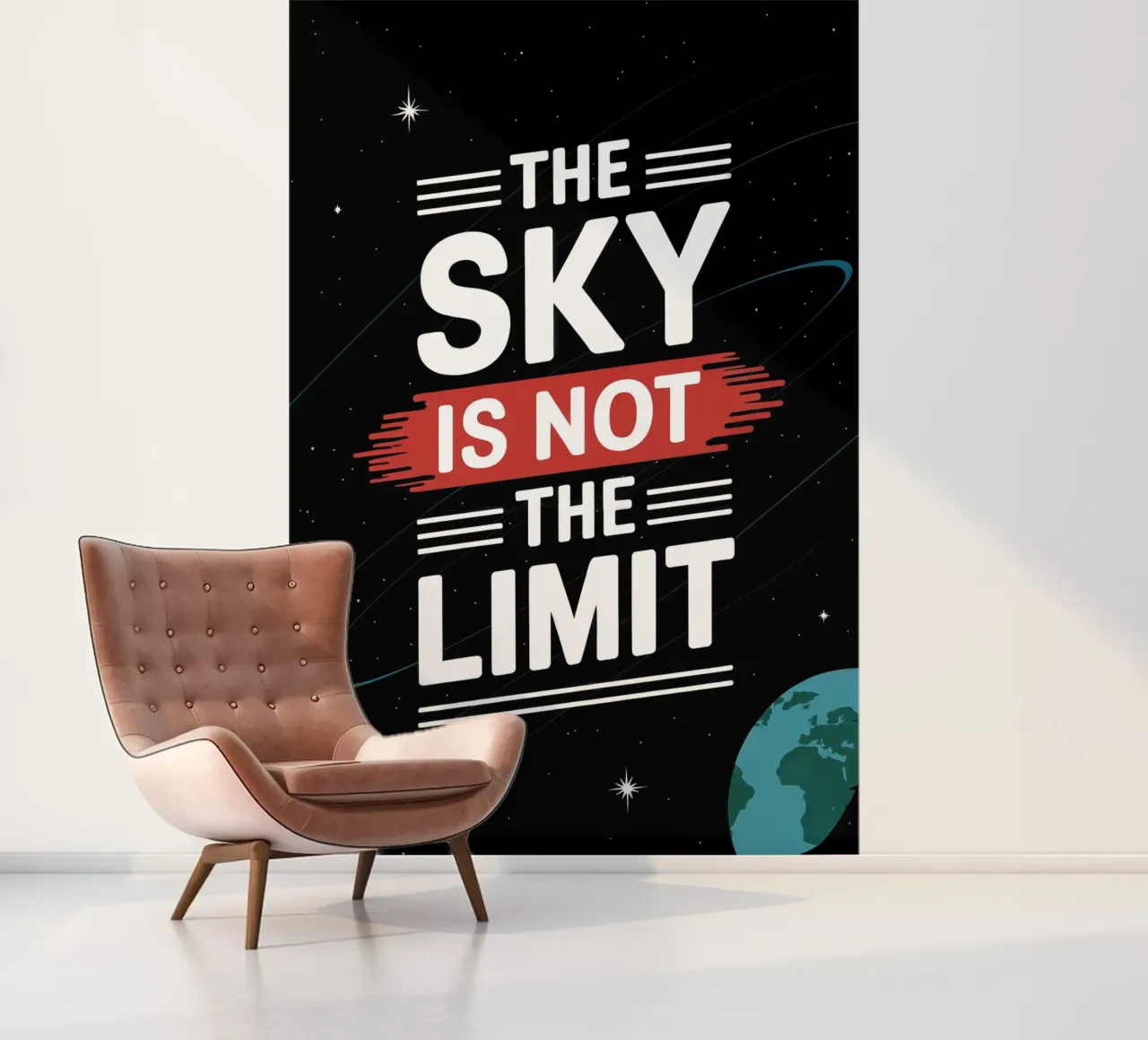 Der Himmel ist nicht die Grenze, Motivation Fototapete von RB-Quotes