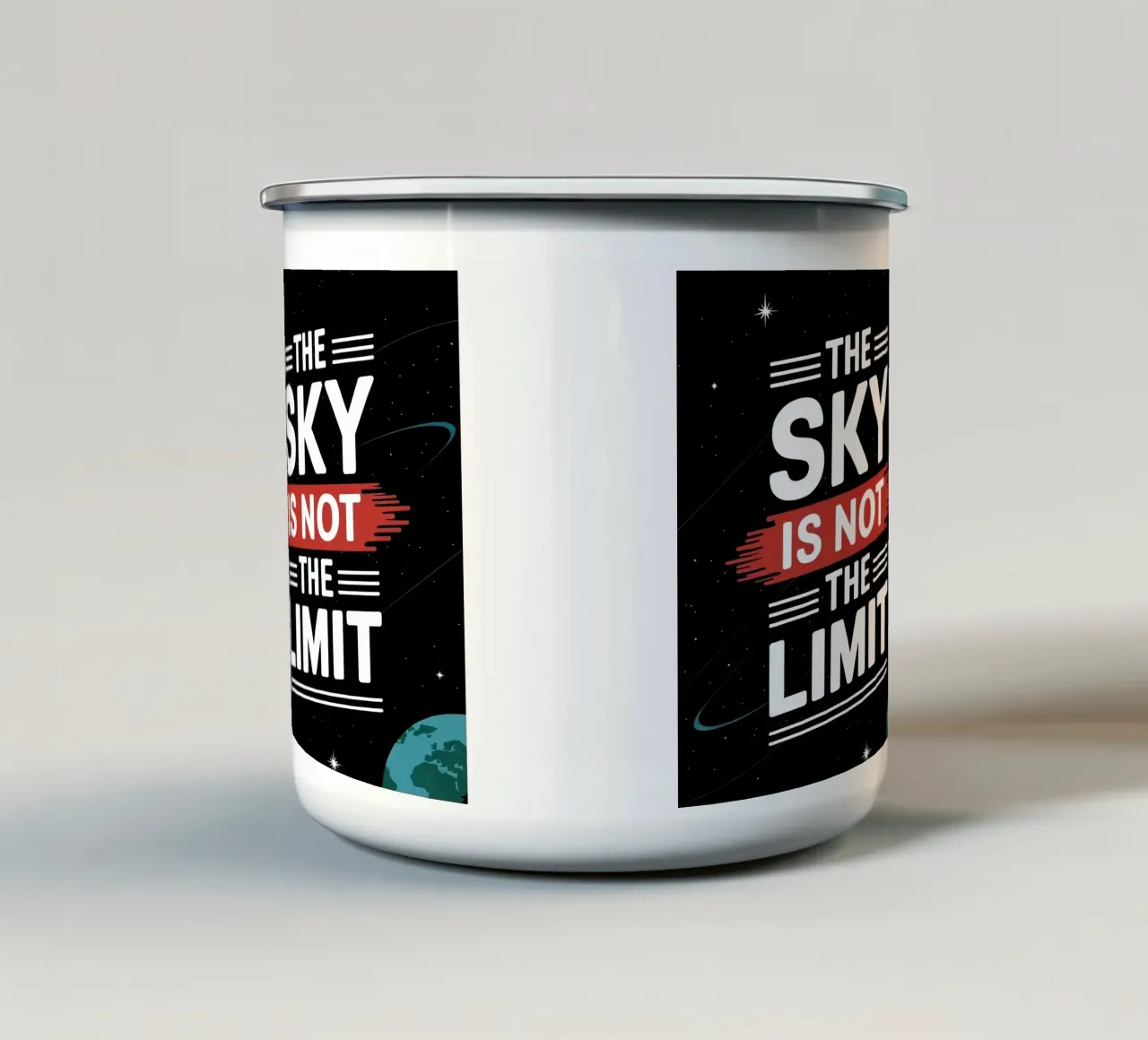 Il cielo non è il limite, Motivazione tazza in smalto da RB-Quotes