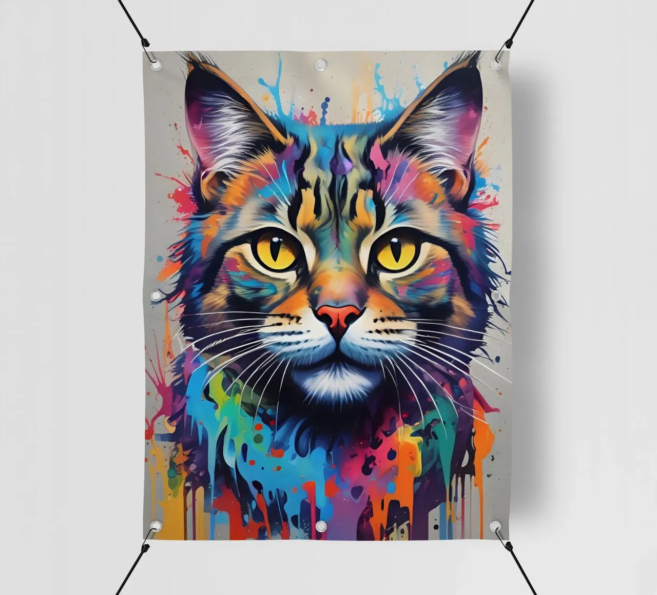 Gatto sguardo elettrico graffitti telo in pvc da MakArena