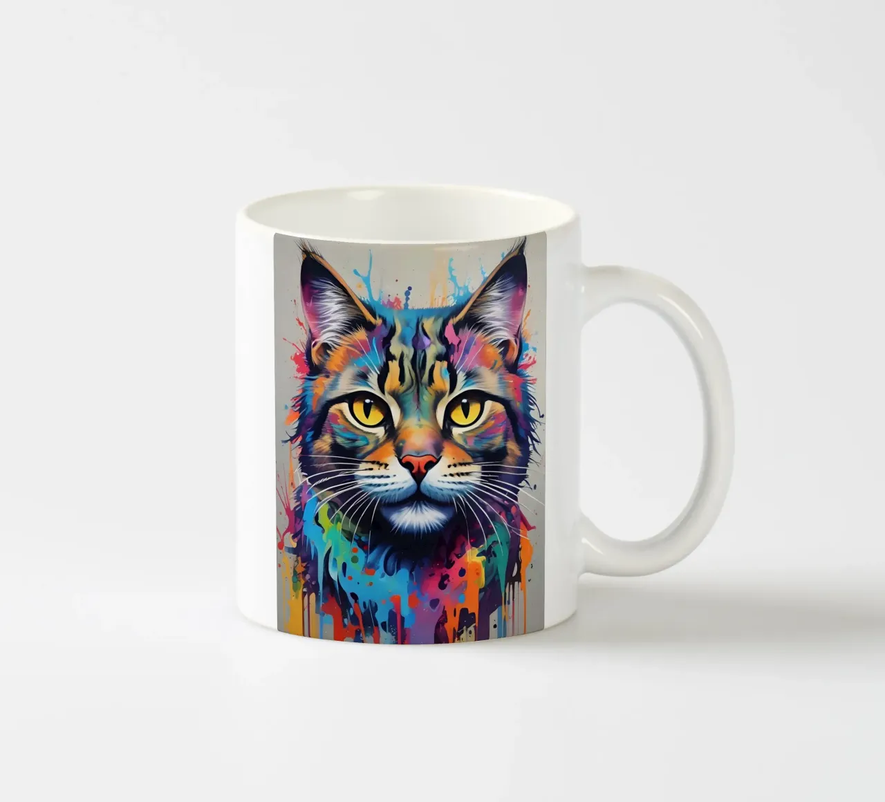 Gatto sguardo elettrico graffitti tazza in ceramica da MakArena