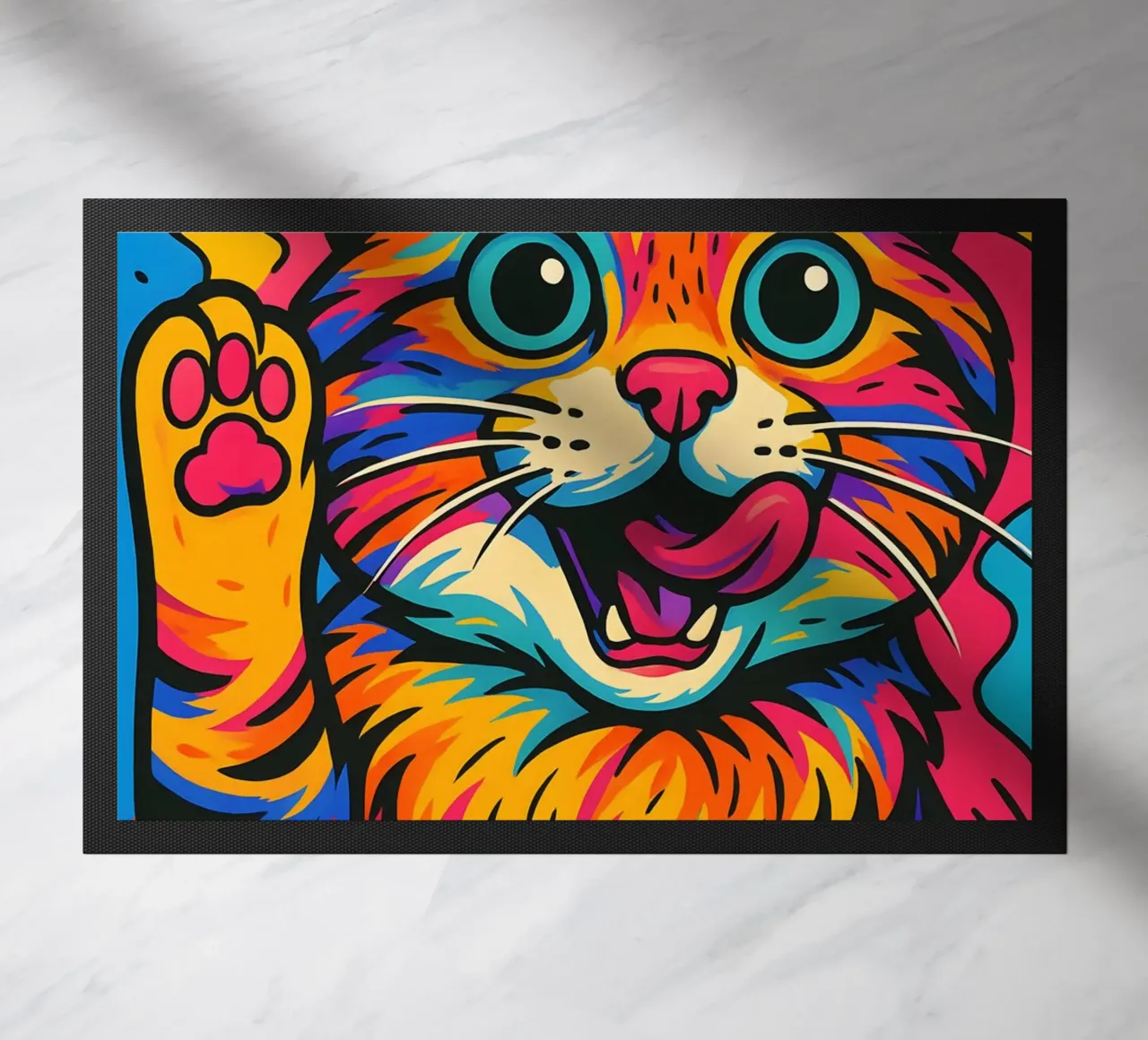 Gatto colorato HI zerbino da MakArena