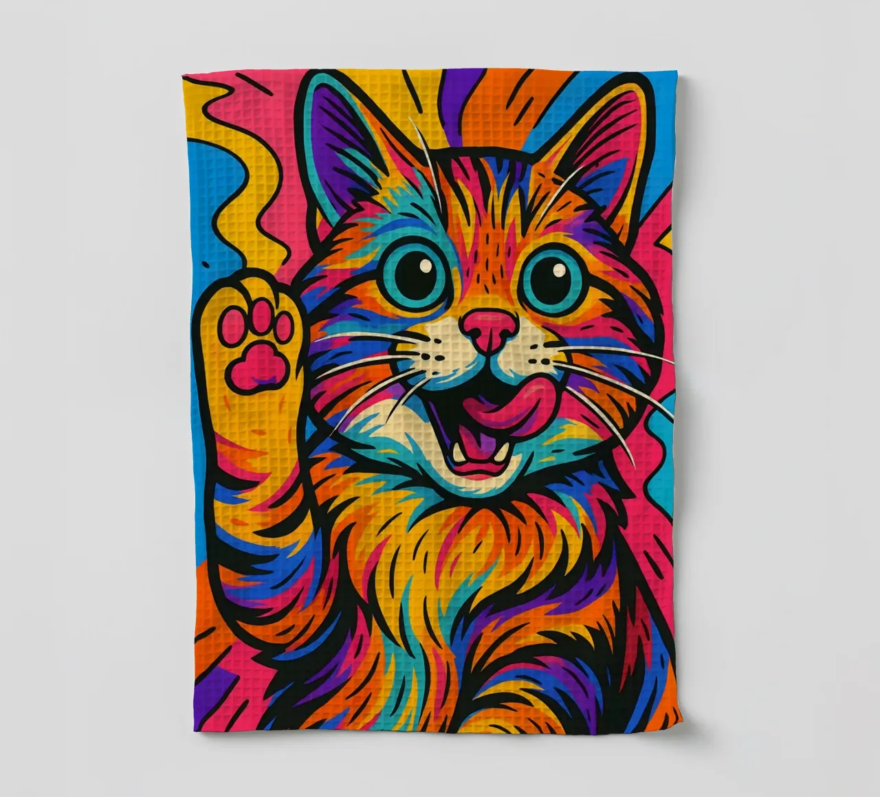 Chat coloré HI torchon de MakArena
