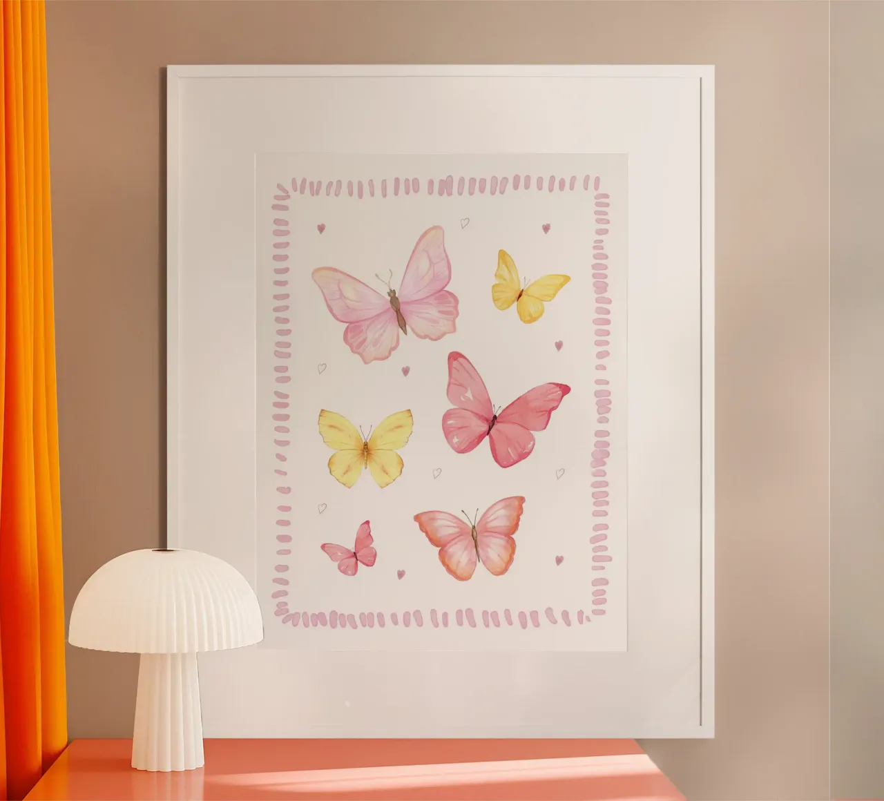 Vlinder Print, Vlinder Poster, kinderkamer muurkunst speelkamer poster met aluminium frame van SunshinePrints