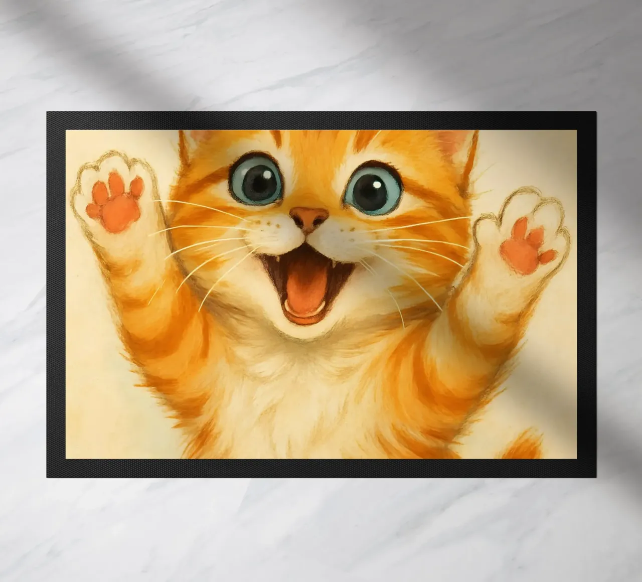 Gatto felice zerbino da MakArena