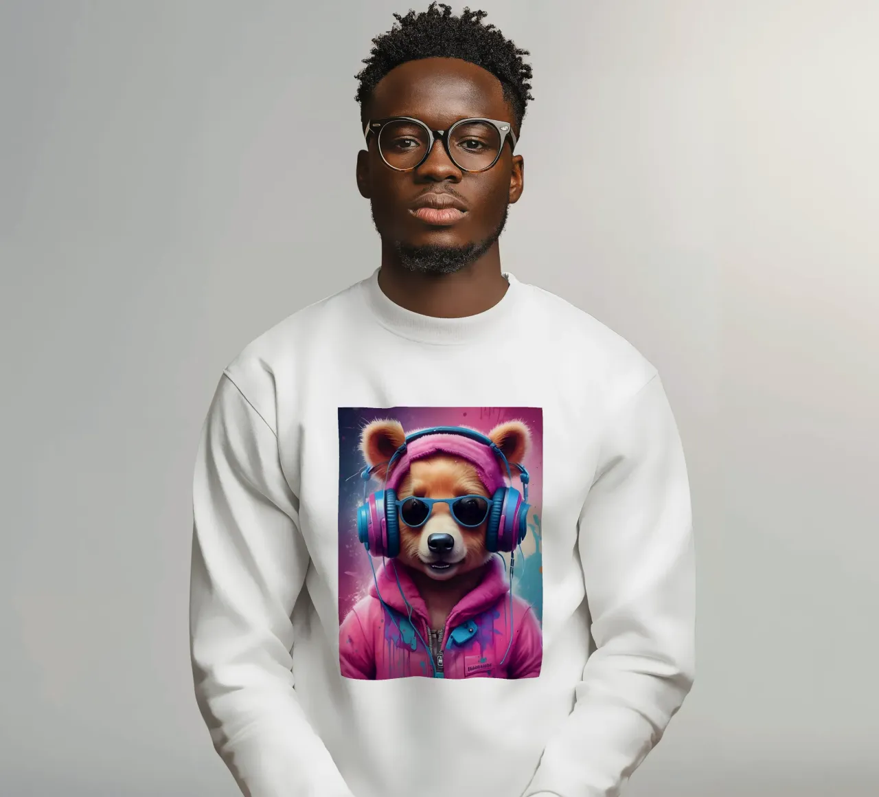 Roze beer muziek sweatshirt van MakArena