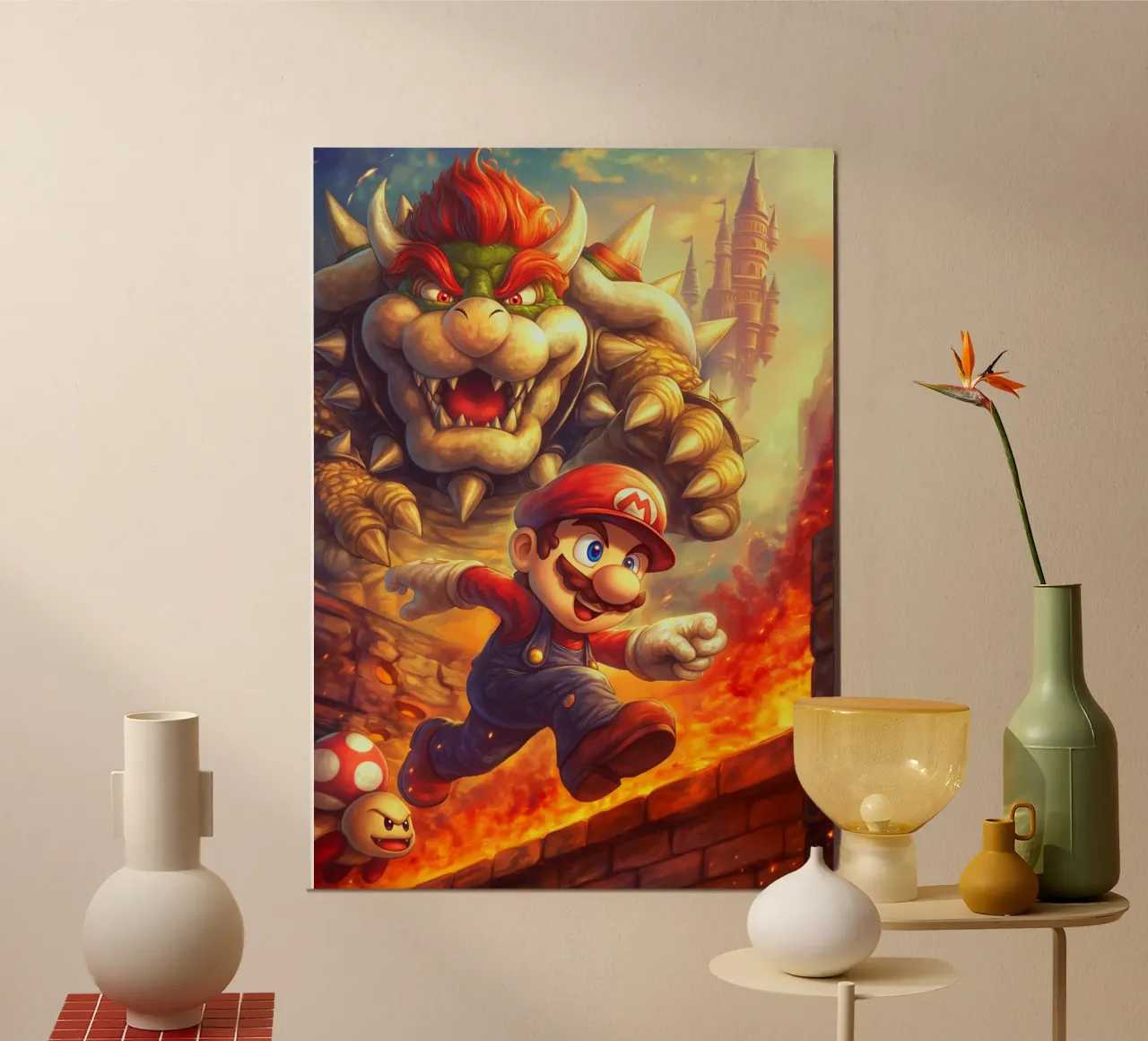 Super Mario poster con telaio in alluminio da Fleur de Lys