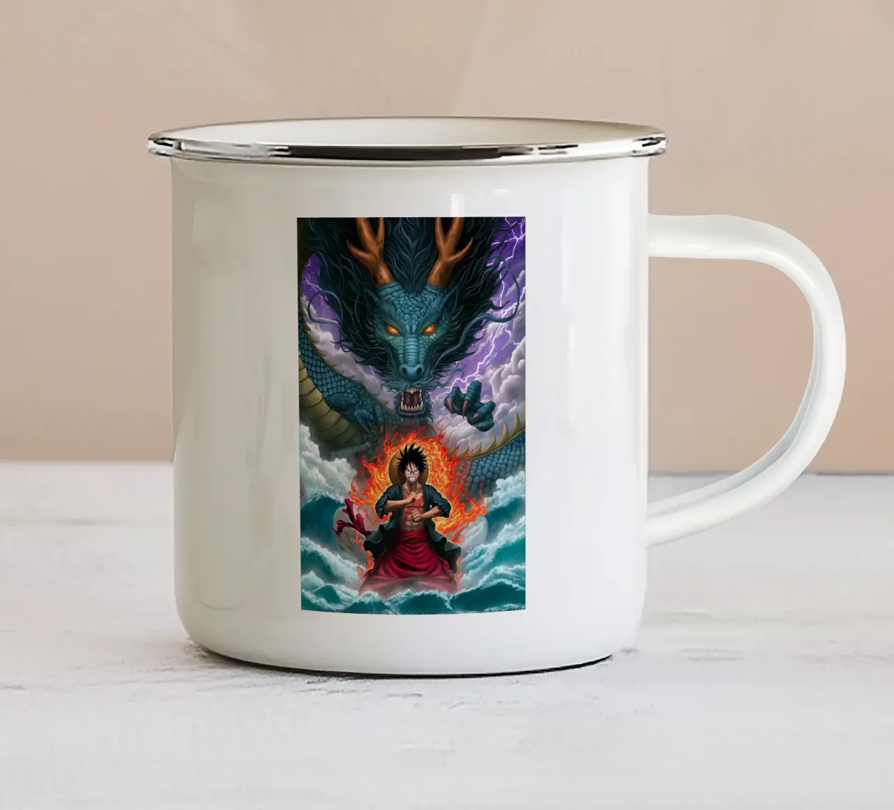 Un pezzo tazza in smalto da Fleur de Lys