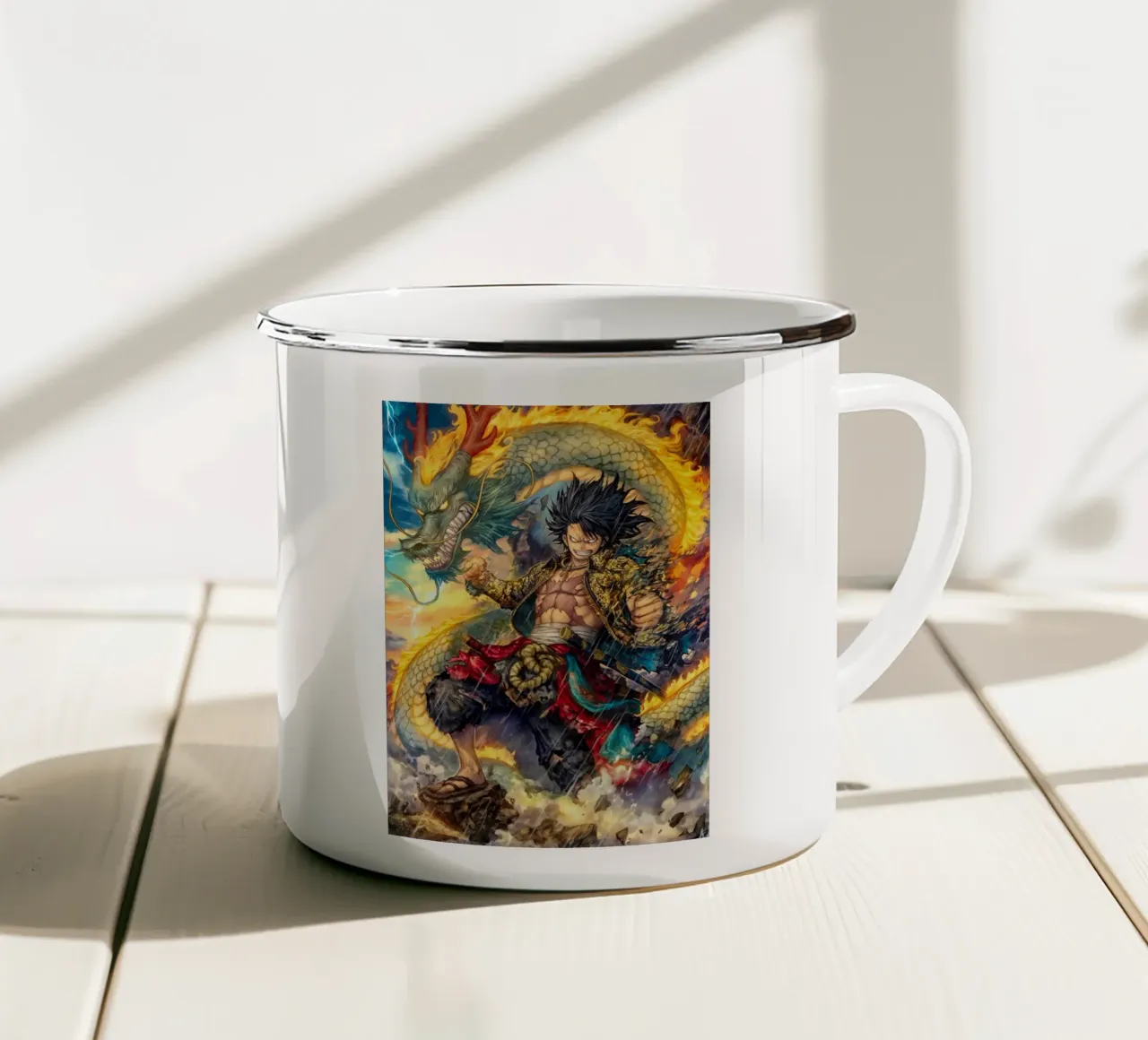Un pezzo tazza in smalto da Fleur de Lys
