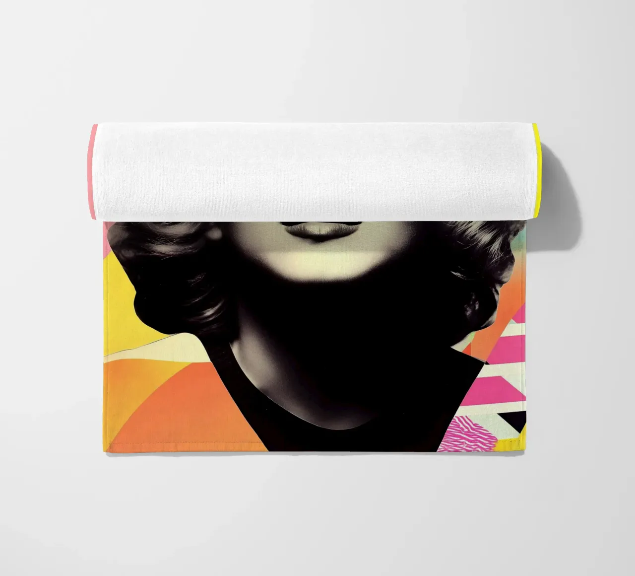 Ritratto di Marilyn Monroe nel design di Memphis telo mare da Autofocus