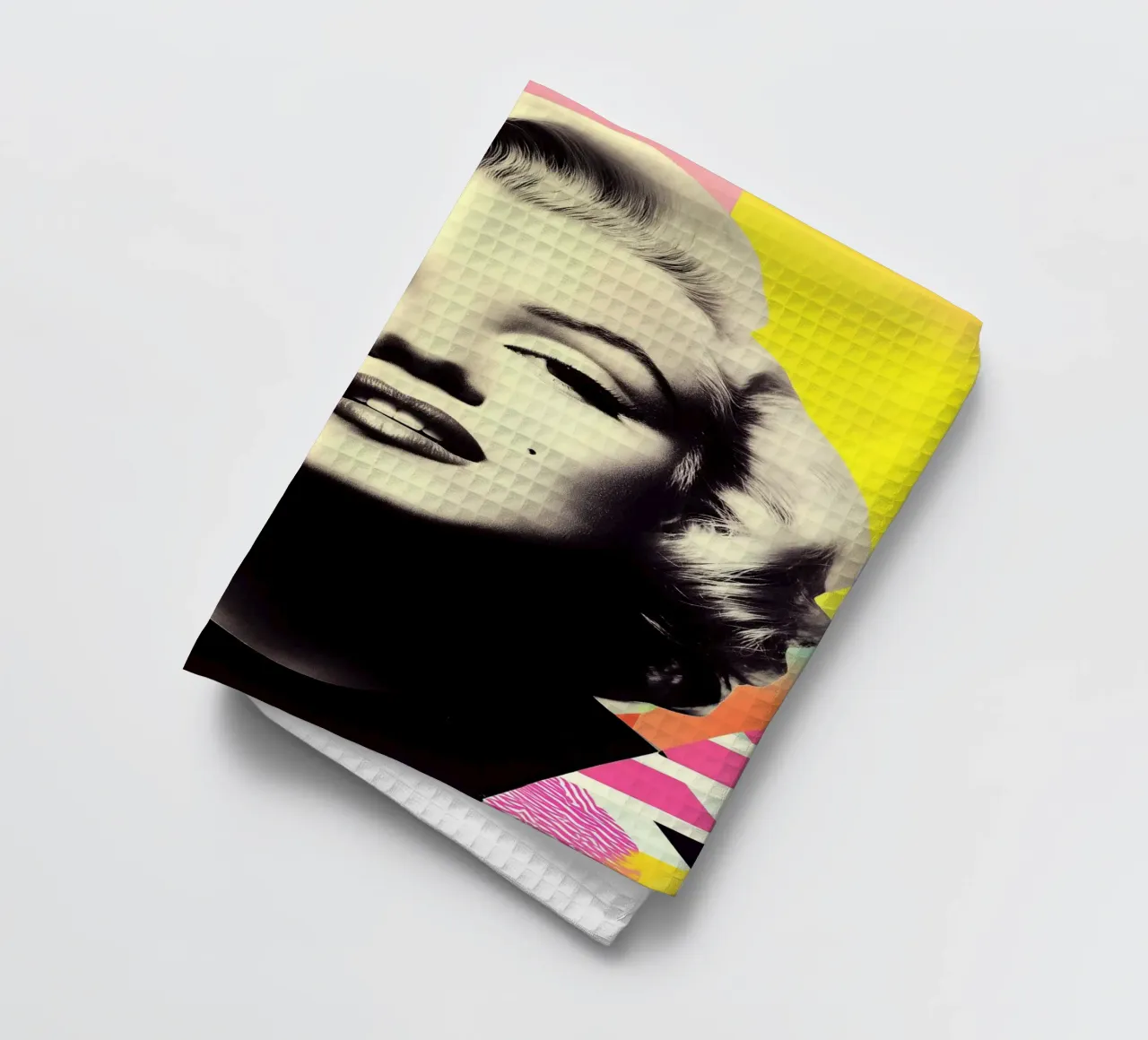 Portrait de Marilyn Monroe en design Memphis torchon de Autofocus