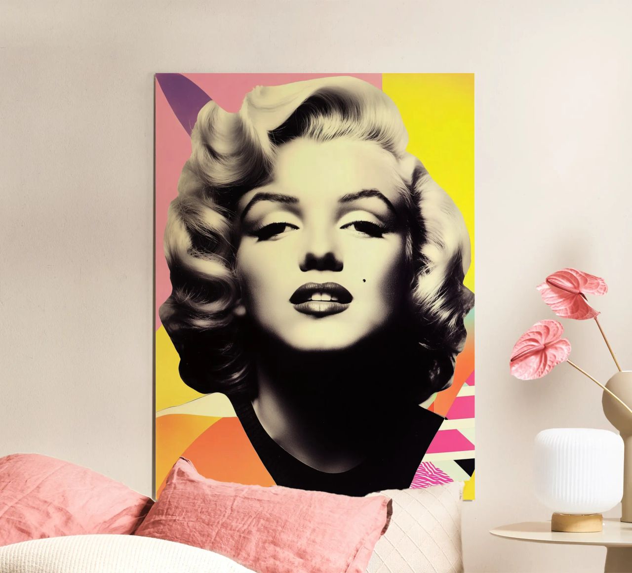 Ritratto di Marilyn Monroe nel design di Memphis poster da Autofocus