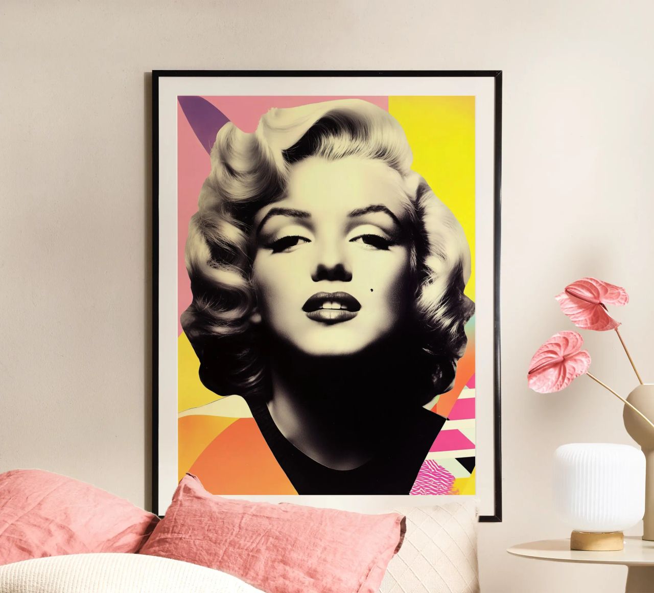 Ritratto di Marilyn Monroe nel design di Memphis poster da Autofocus