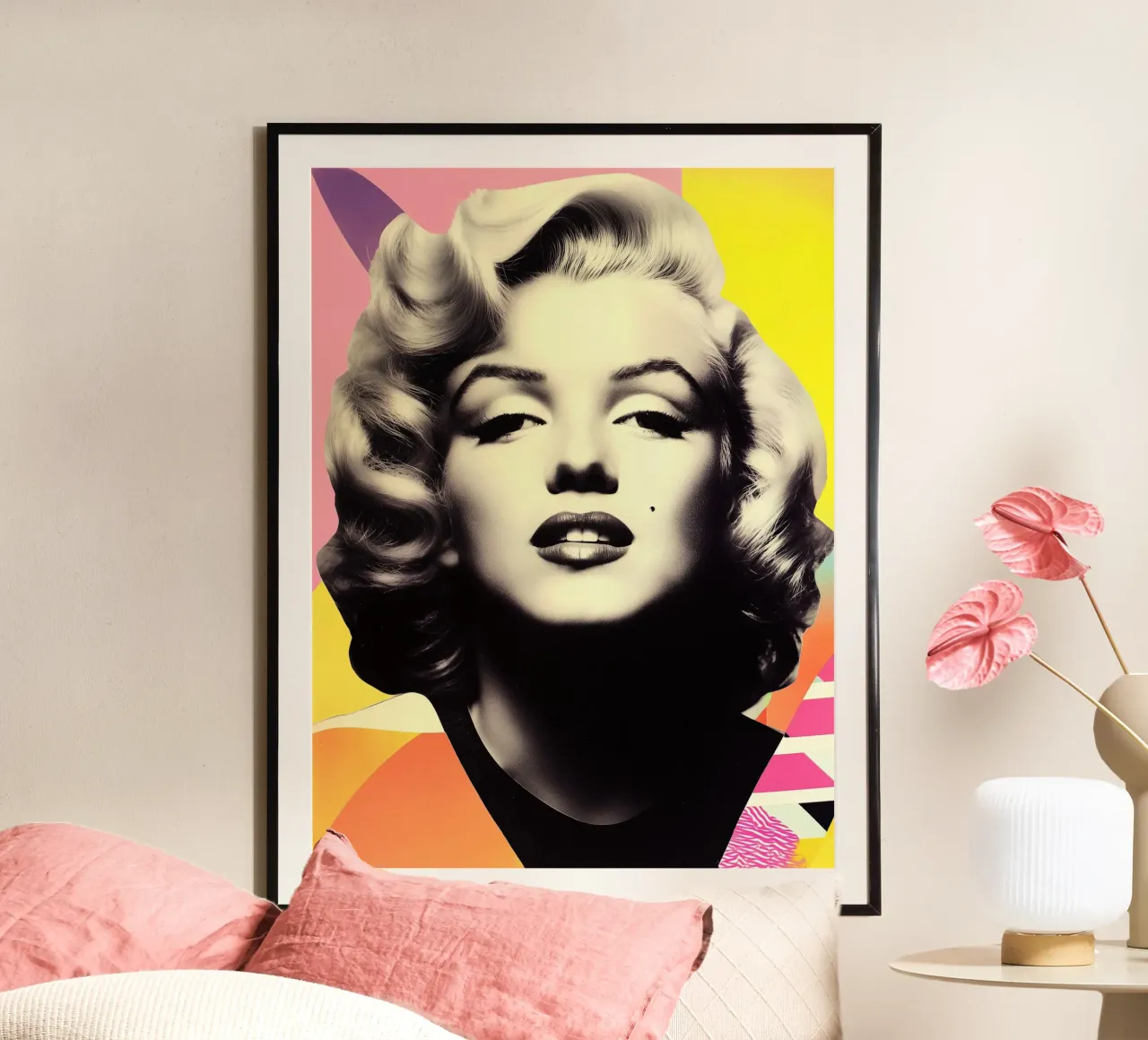 Ritratto di Marilyn Monroe nel design di Memphis carta hahnemühle da Autofocus