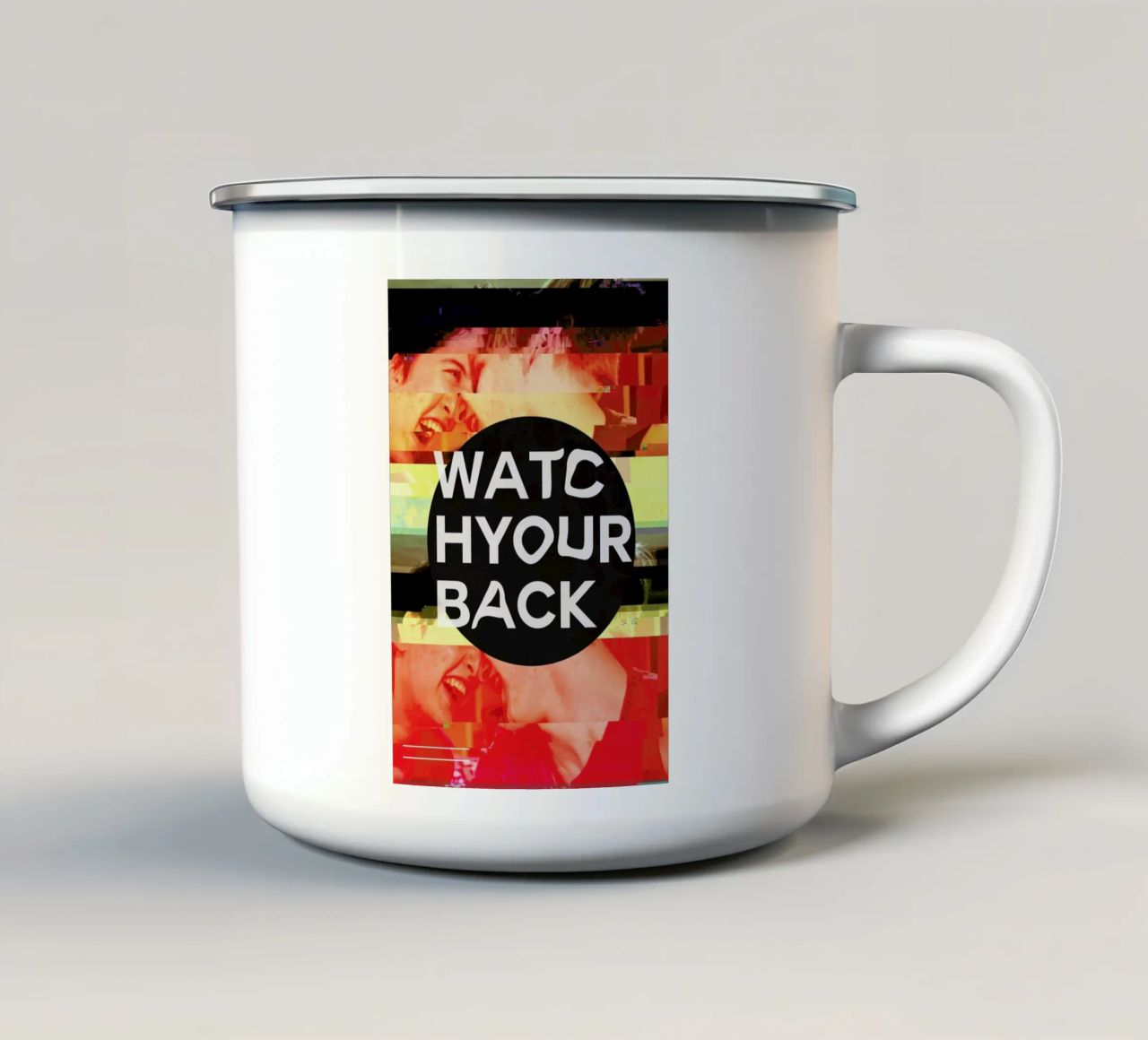 Glitch - Watch Your Back tazza in smalto da Ash Nico