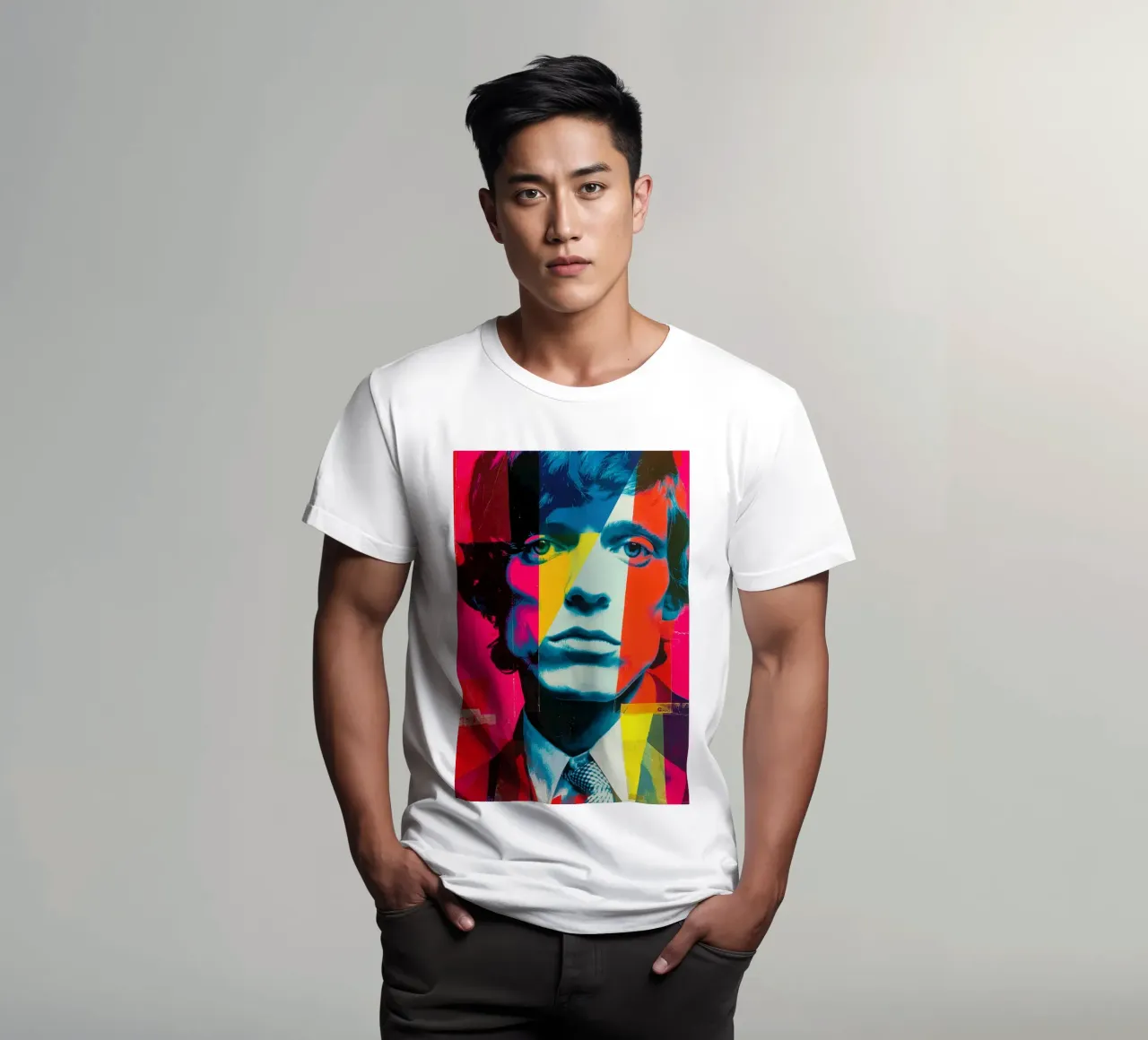 Mick Jagger Porträt | 60er Jahre Nostalgie Digital-Collage T-Shirt von Autofocus