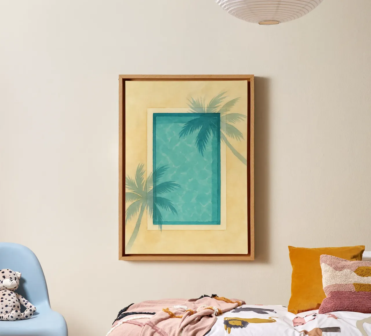 Whispers of Palm Light tela con Cornice a cassetta da Mosaic Dialogue