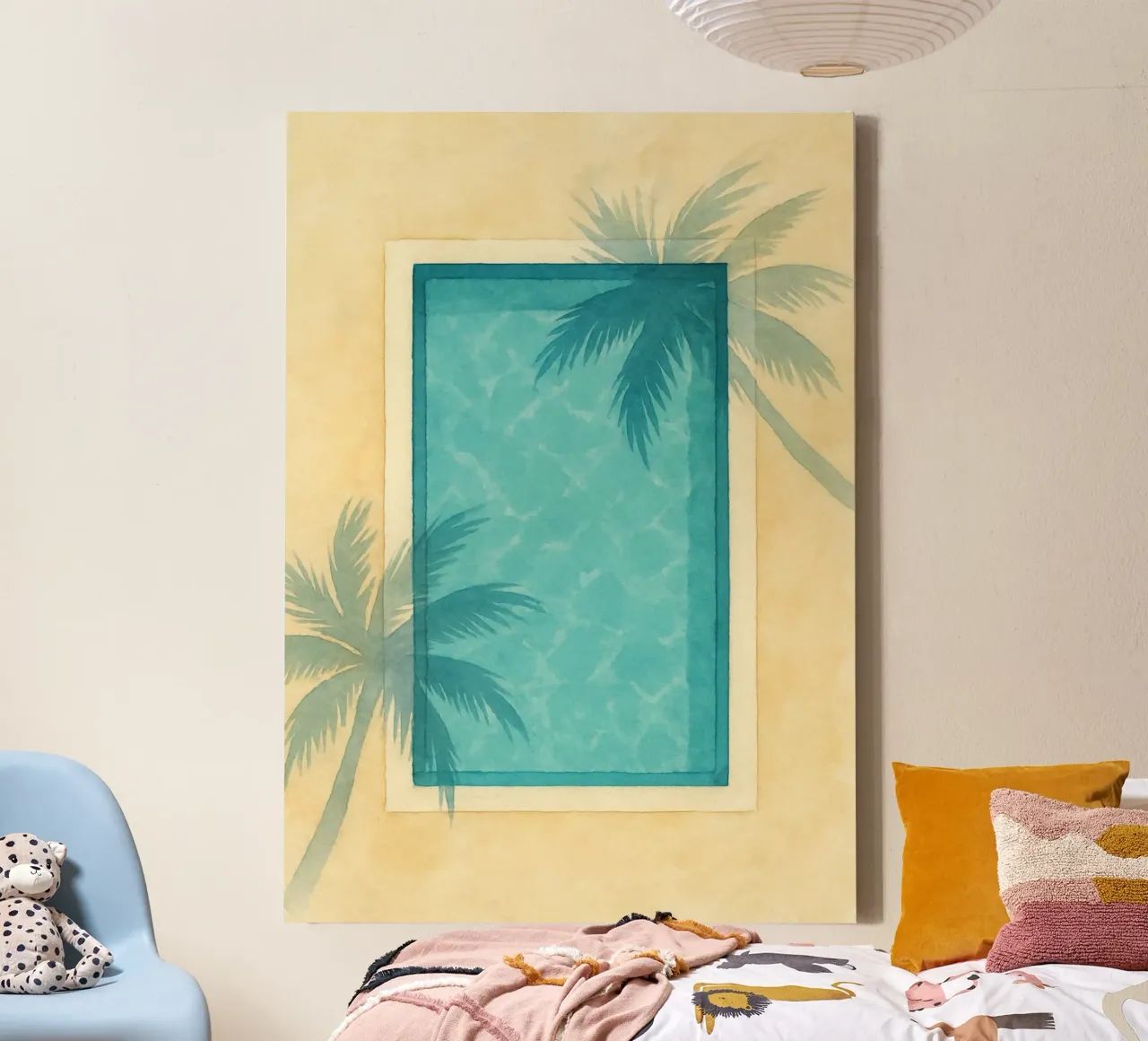 Whispers of Palm Light tela con Cornice a cassetta da Mosaic Dialogue