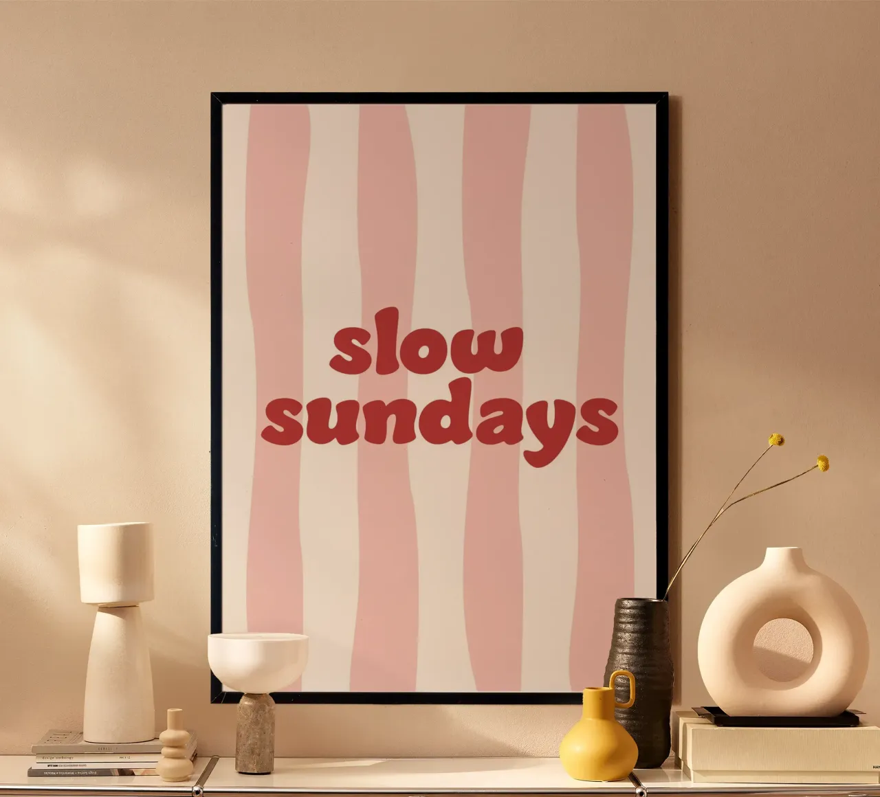 slow sundays poster con telaio in alluminio da be.