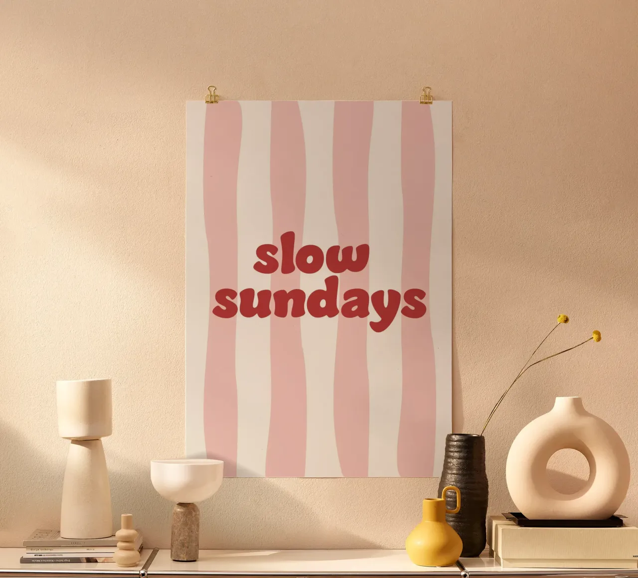 slow sundays poster con telaio in alluminio da be.