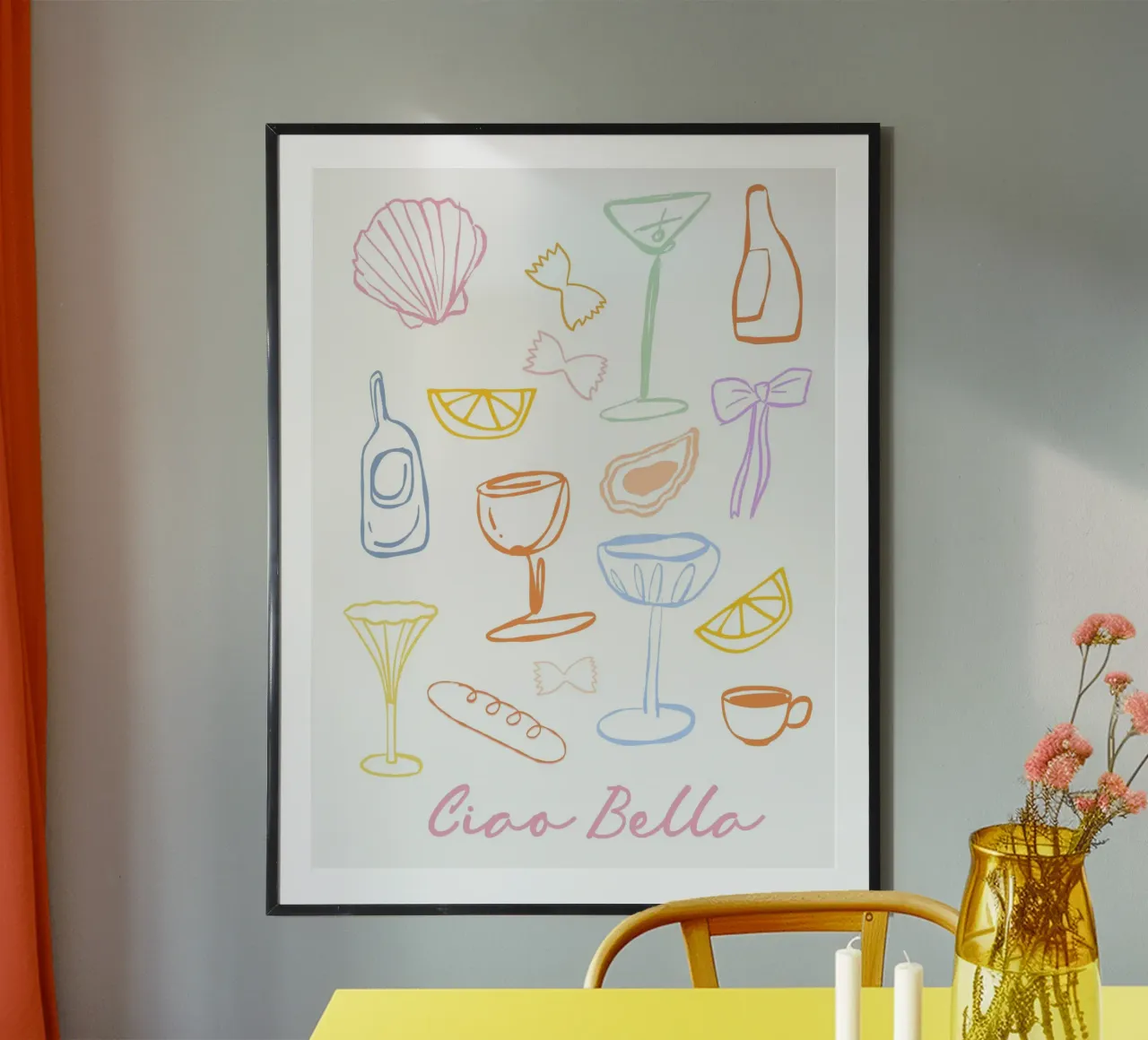 Ciao Bella, Italy Icons, Italian Wall Art poster by DolceVita
