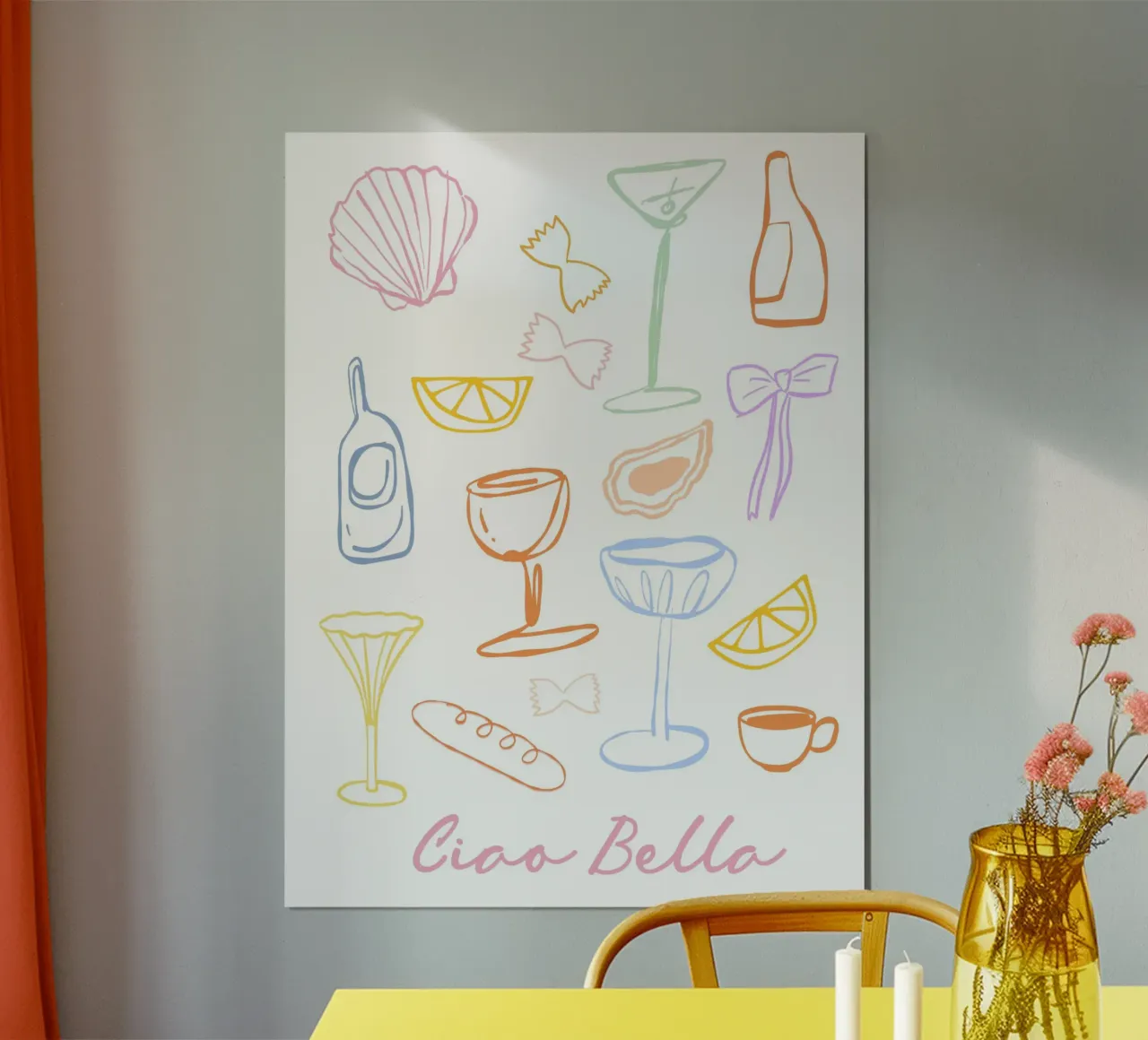 Ciao Bella, Italy Icons, Italian Wall Art poster by DolceVita