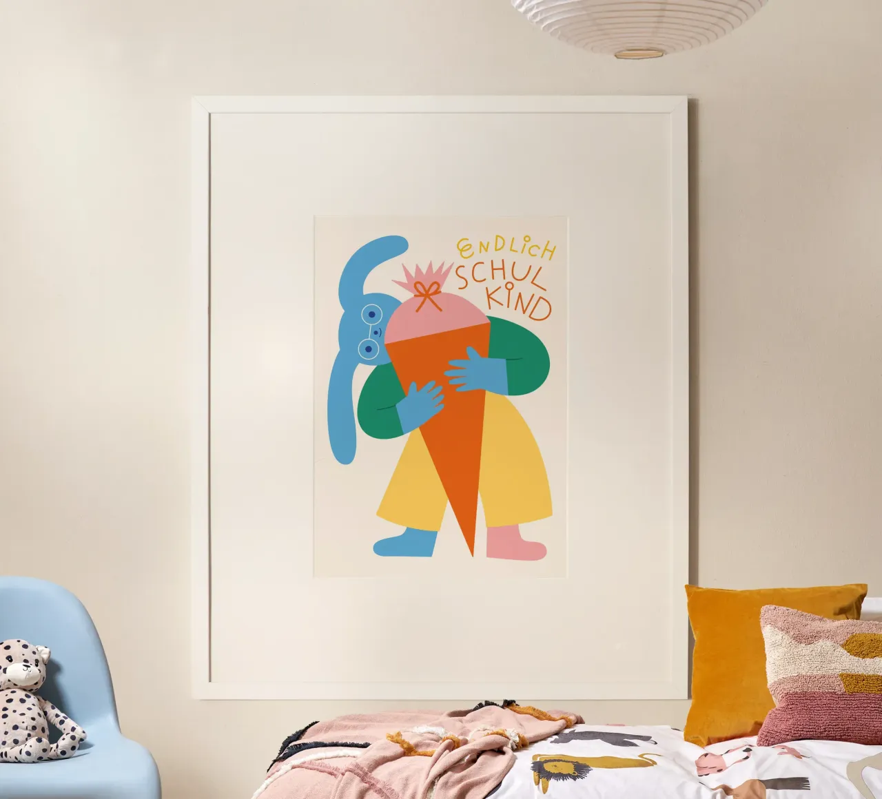 Endlich Schulkind (weiß) poster da Susann Stefanizen