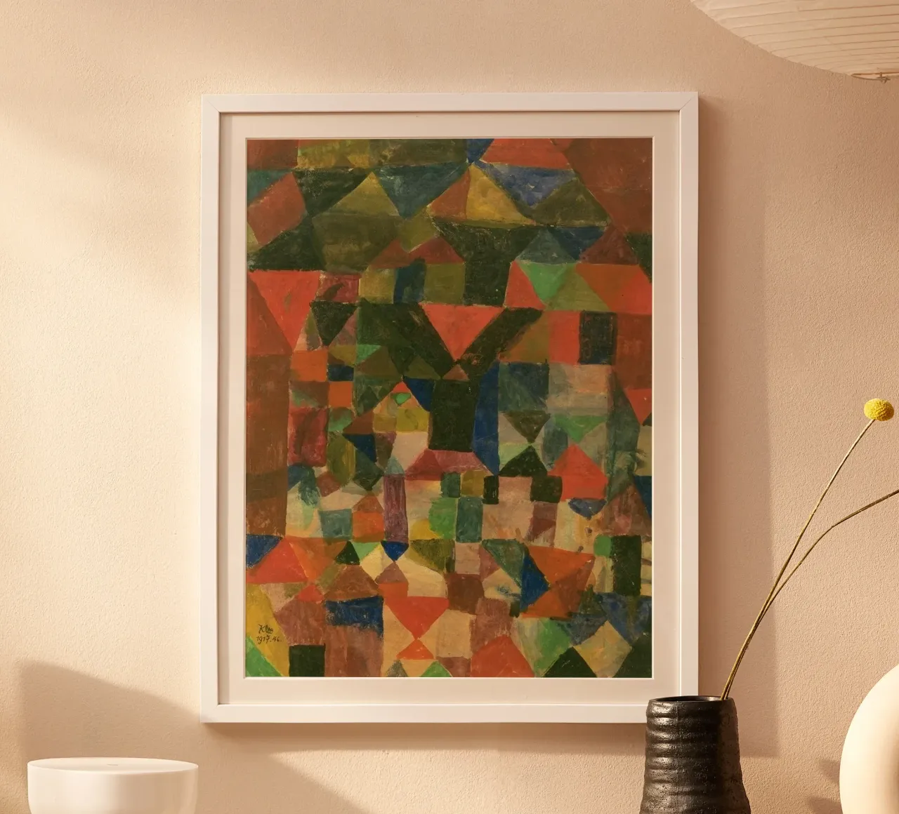 Paul Klee - Stadtartiger Aufbau poster con telaio in legno da Second Canvas