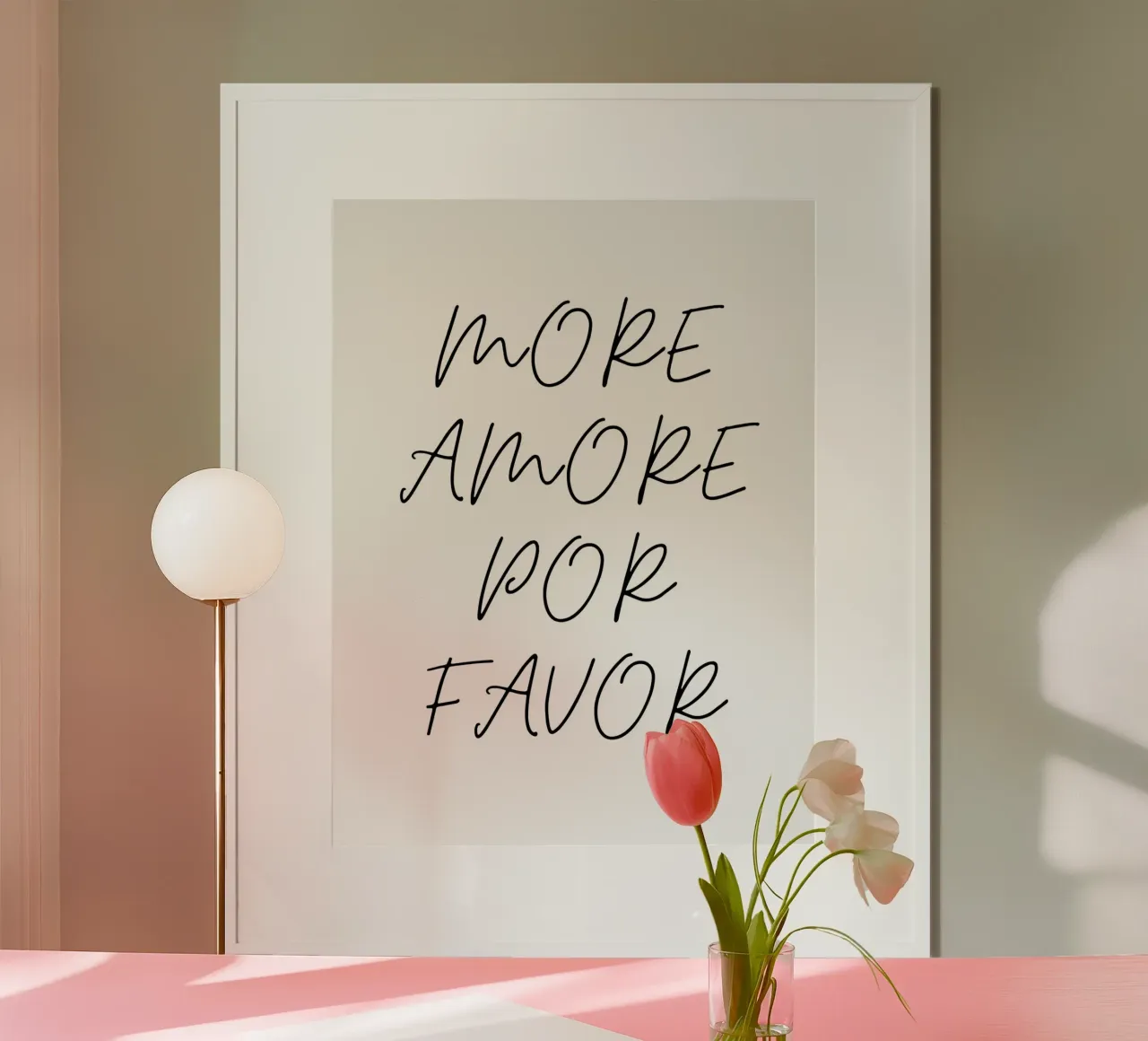 More amore por favor poster con telaio in plastica da typostudio