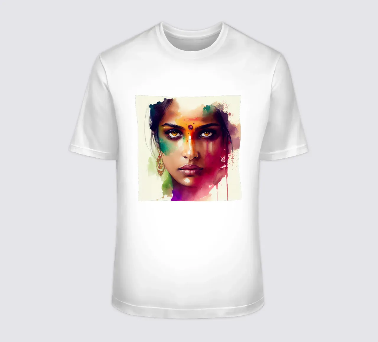 Acquerello Donna indù t-shirt da Chromatic Fusion Studio