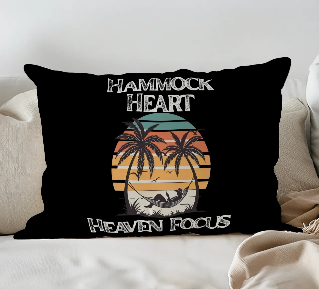 Hammock Heart, Heaven Focus Resting in Divine Peace Look Up decorative cushion by Lionandlamb