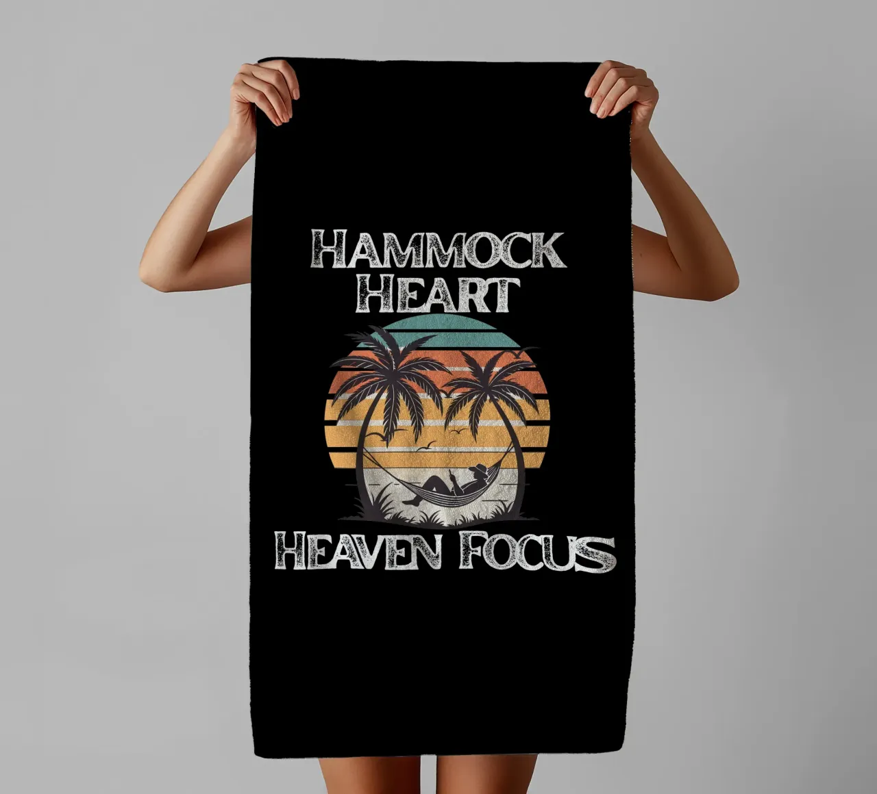 Hammock Heart, Heaven Focus Resting in Divine Peace Look Up towel by Lionandlamb