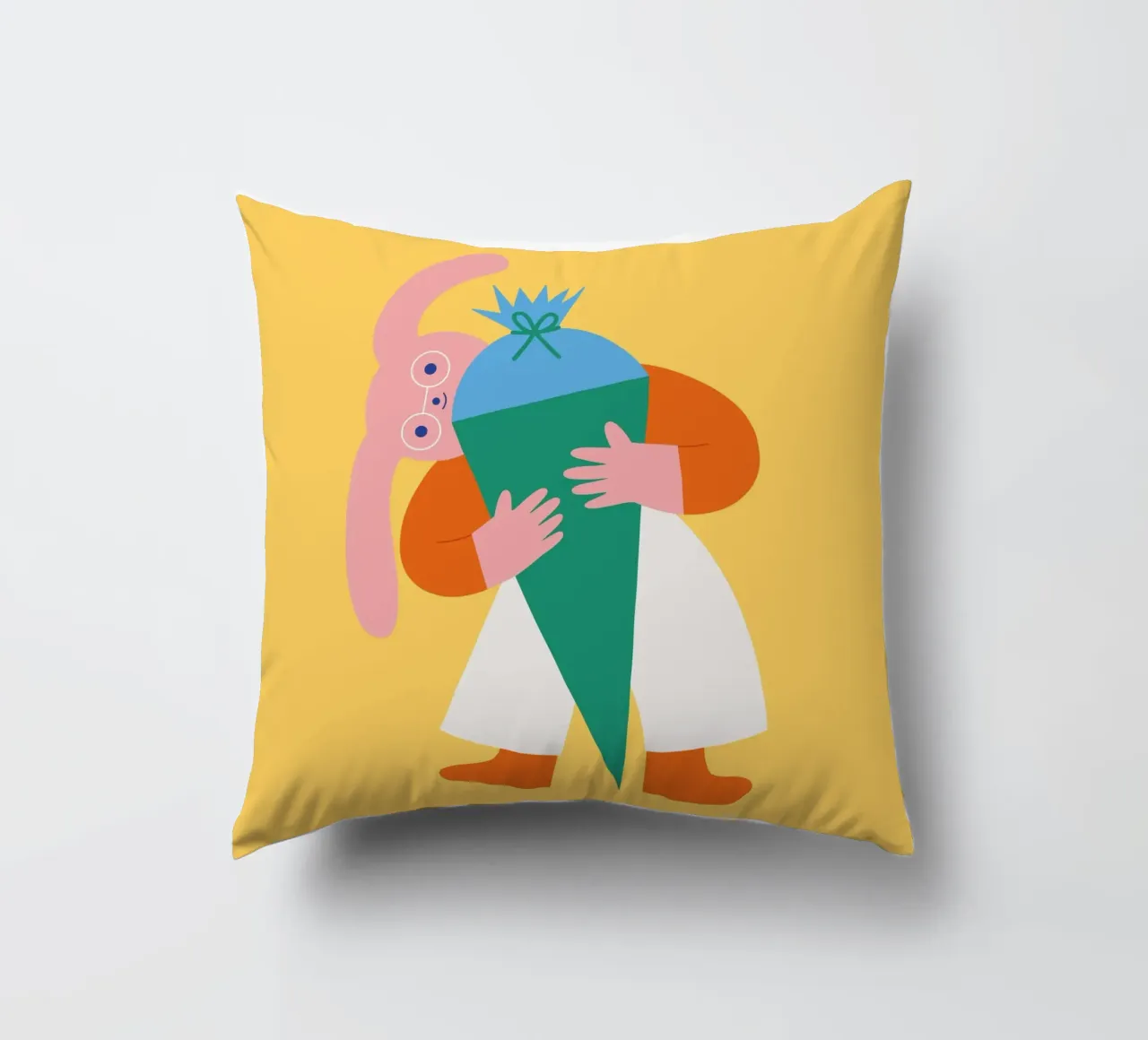 Finalmente uno scolaro (giallo) cuscino da Susann Stefanizen
