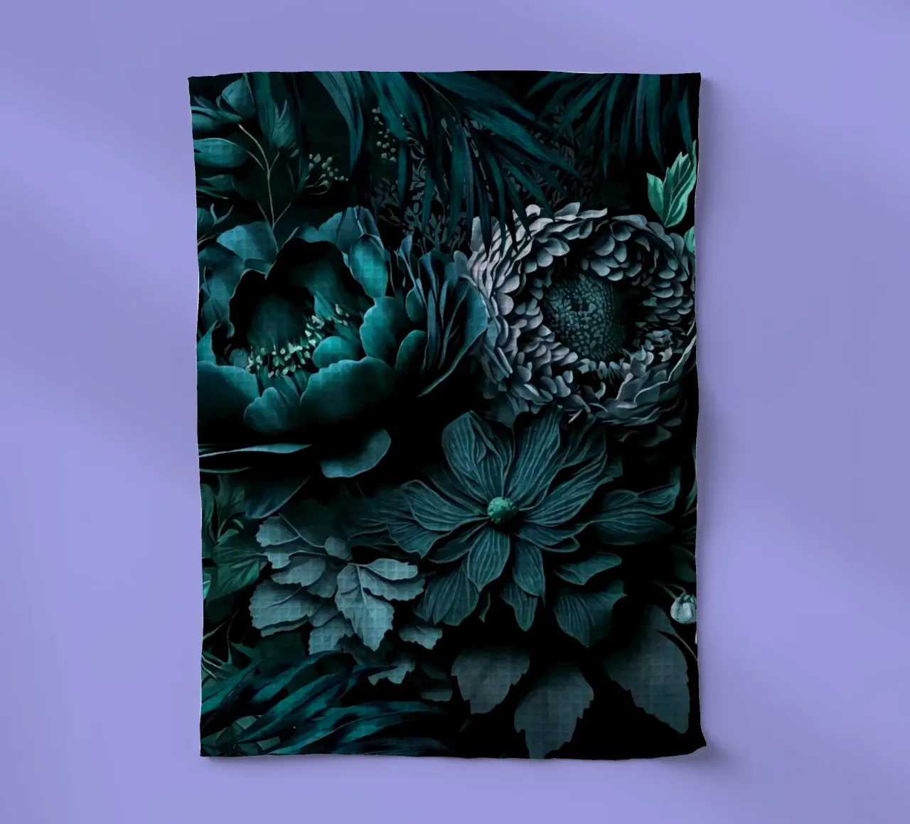 Turquoise Renaissance Vibes Moody Opulent Flowers torchon de Andrea Haase Floral Passion