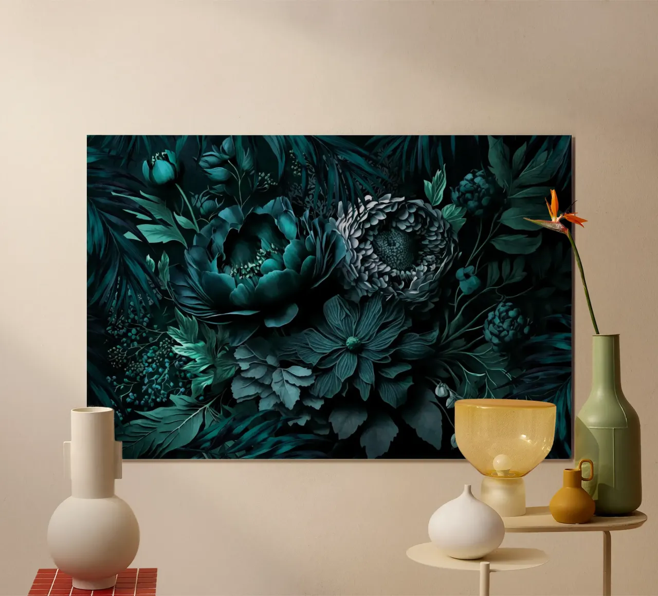 Turquesa Renacimiento Vibes Moody Opulent Flores hahnemühle de Andrea Haase Floral Passion