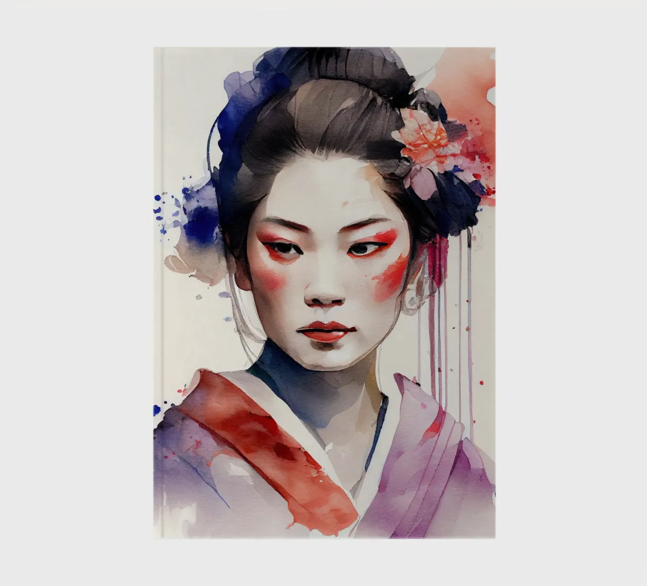 Aquarelle Geisha moderne carnet de notes de Chromatic Fusion Studio