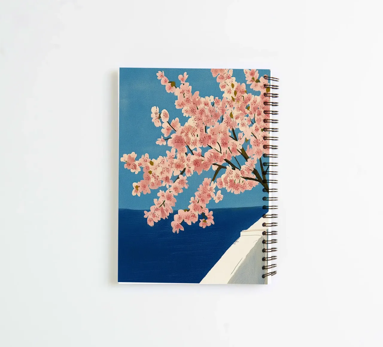 View of Santorini spiral notebook by Curious Canvas