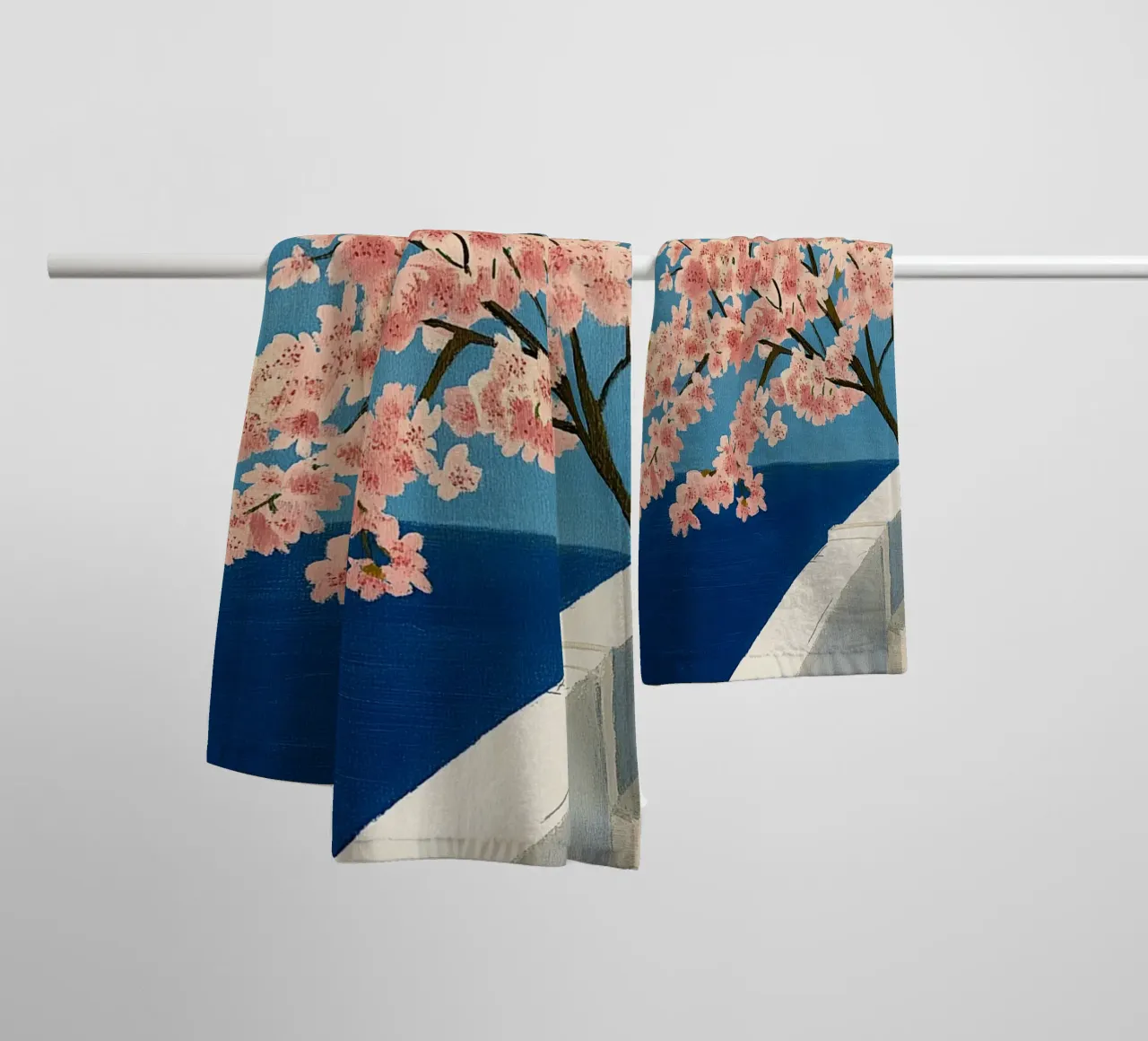 View of Santorini towel by Curious Canvas