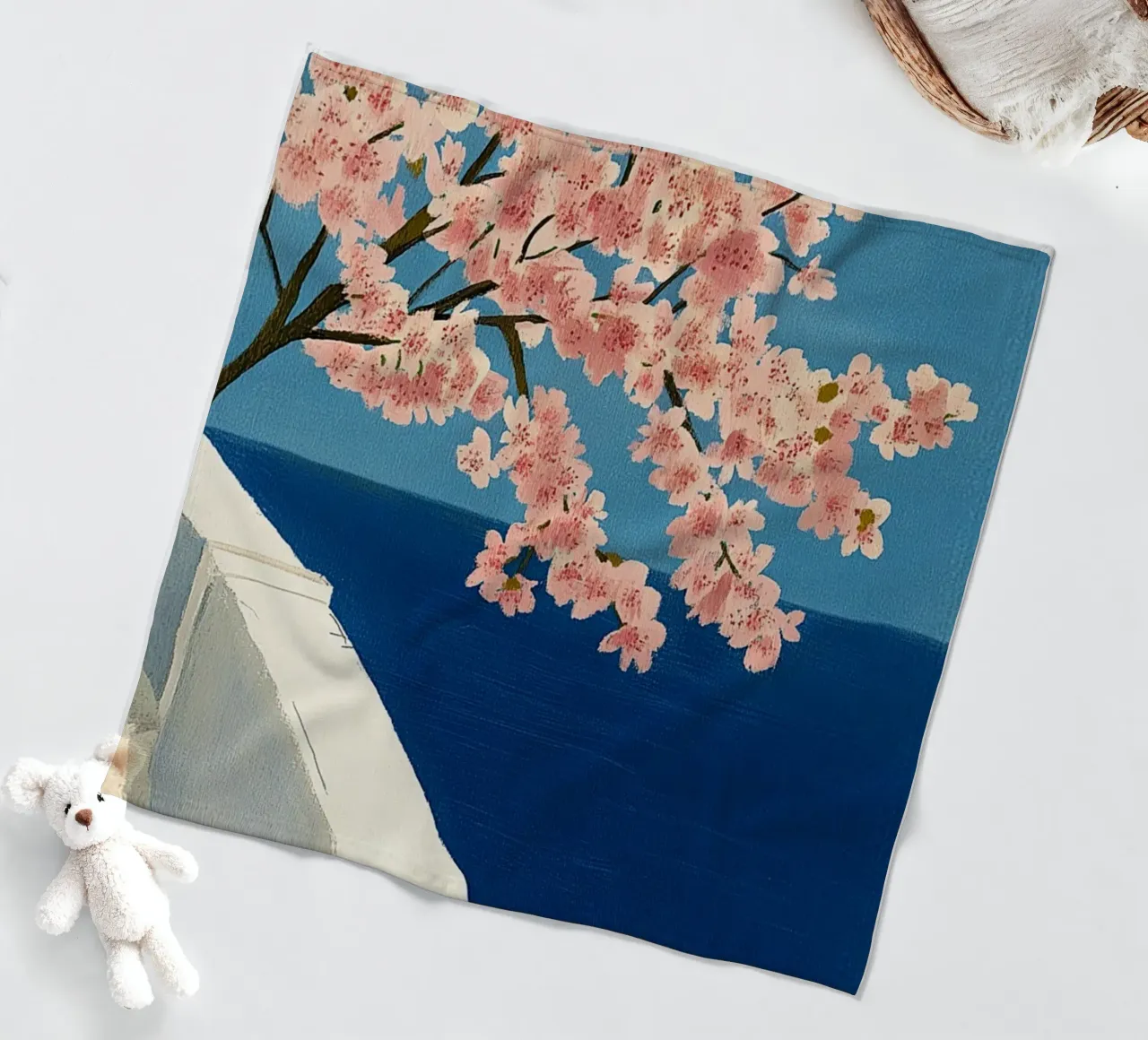 Vue sur Santorin plaid polaire de Curious Canvas