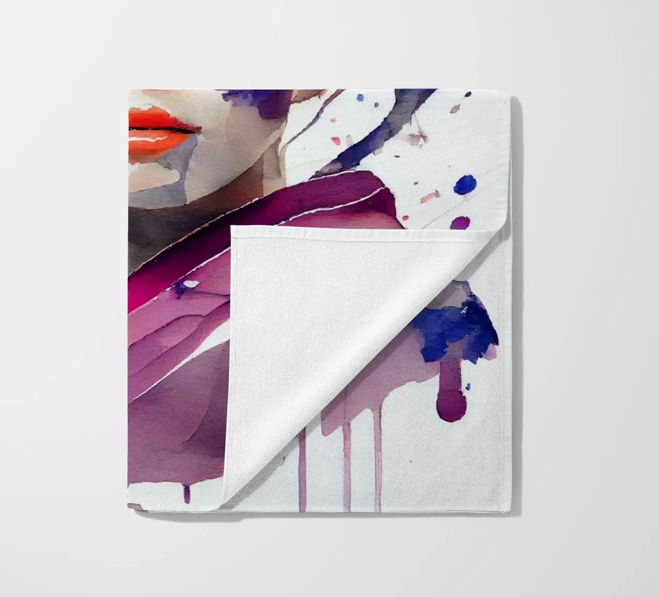 Geisha moderna ad acquerello telo mare da Chromatic Fusion Studio