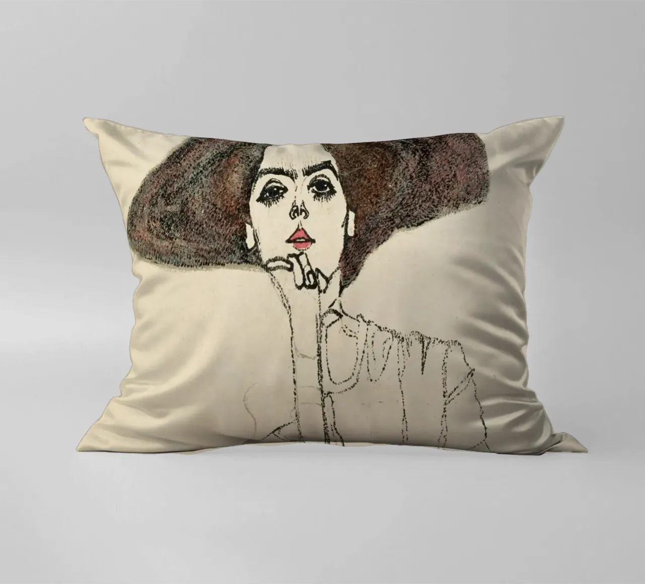 Egon Schiele - Ritratto di donna (1910) cuscino da Wirla