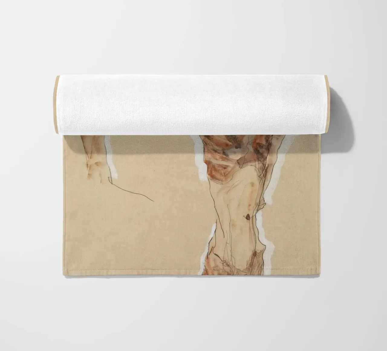 Egon Schiele - Uomo nudo. Autoritratto (1911) telo mare da Wirla
