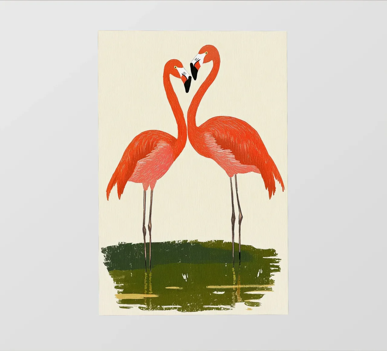 Flamingo pair photo wallpaper by Curious Canvas
