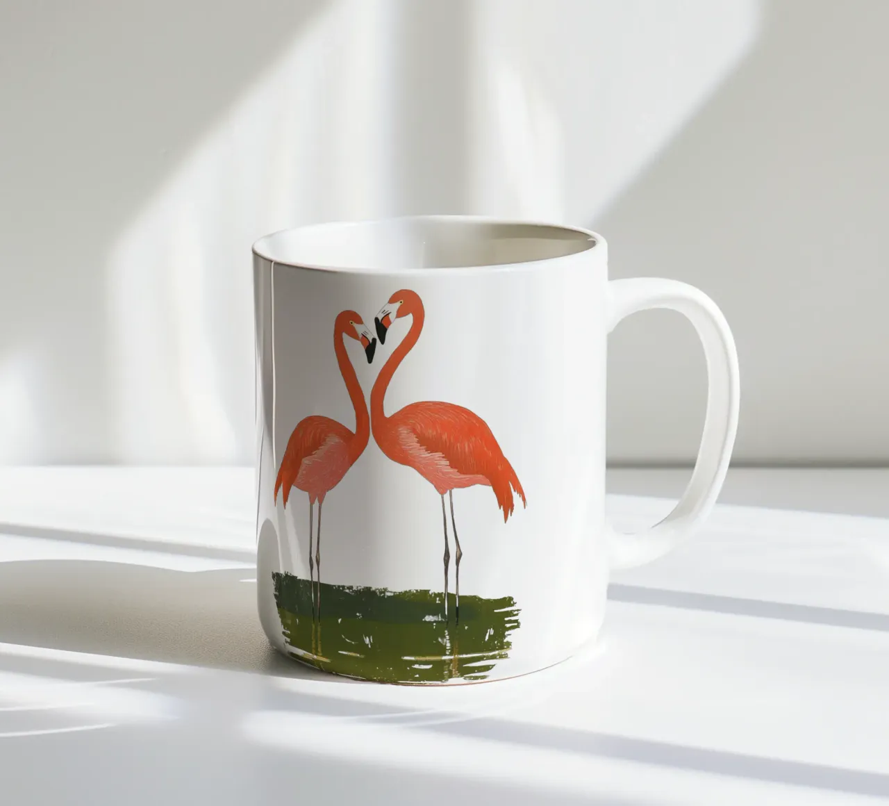 Coppia di fenicotteri tazza in ceramica da Curious Canvas