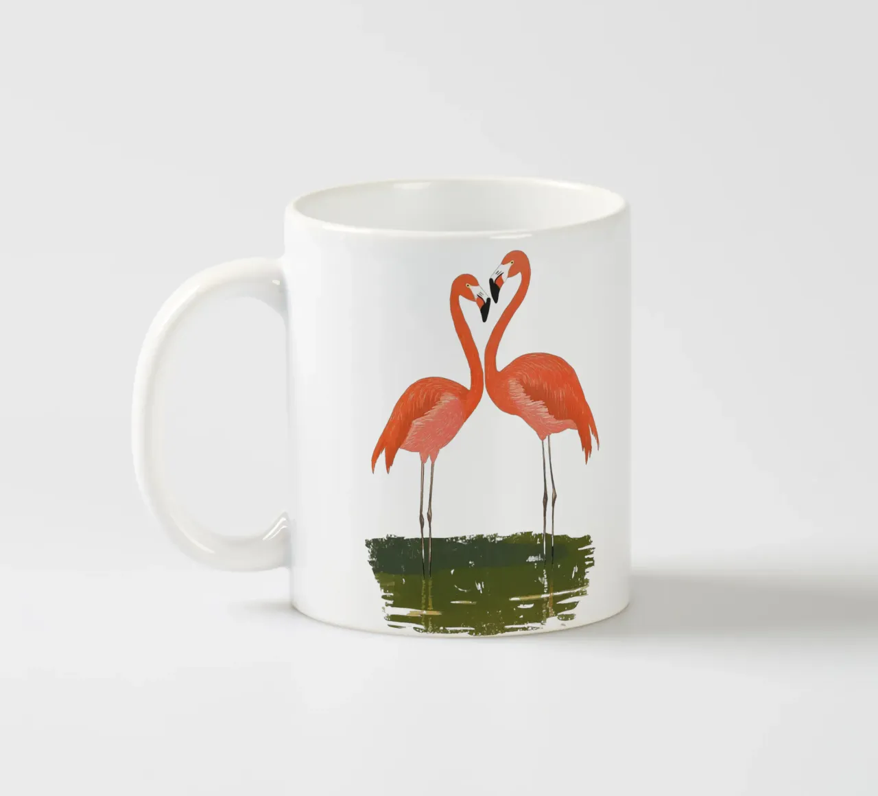 Coppia di fenicotteri tazza in ceramica da Curious Canvas