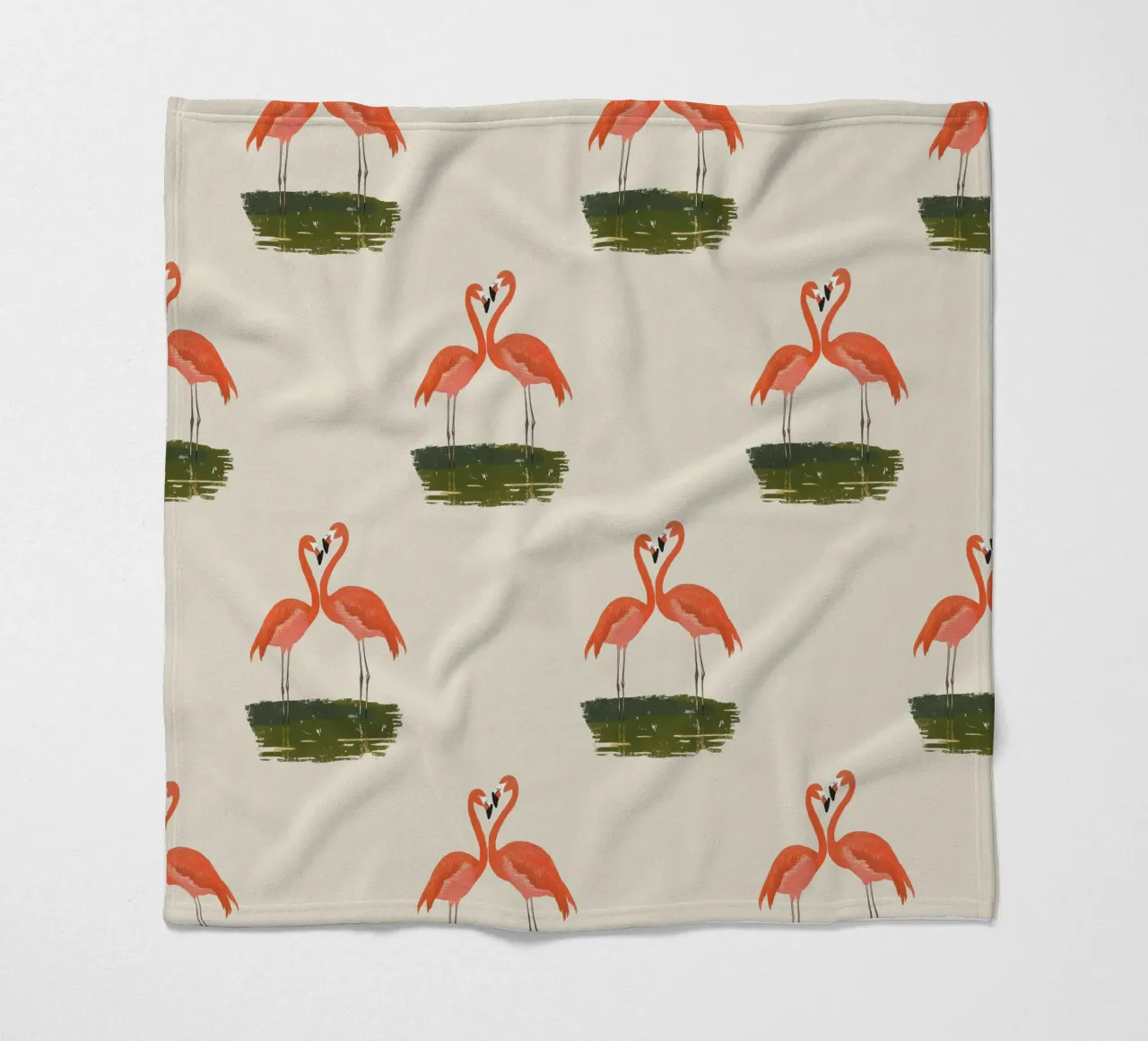 Flamingo-Paar Fleecedecke von Curious Canvas