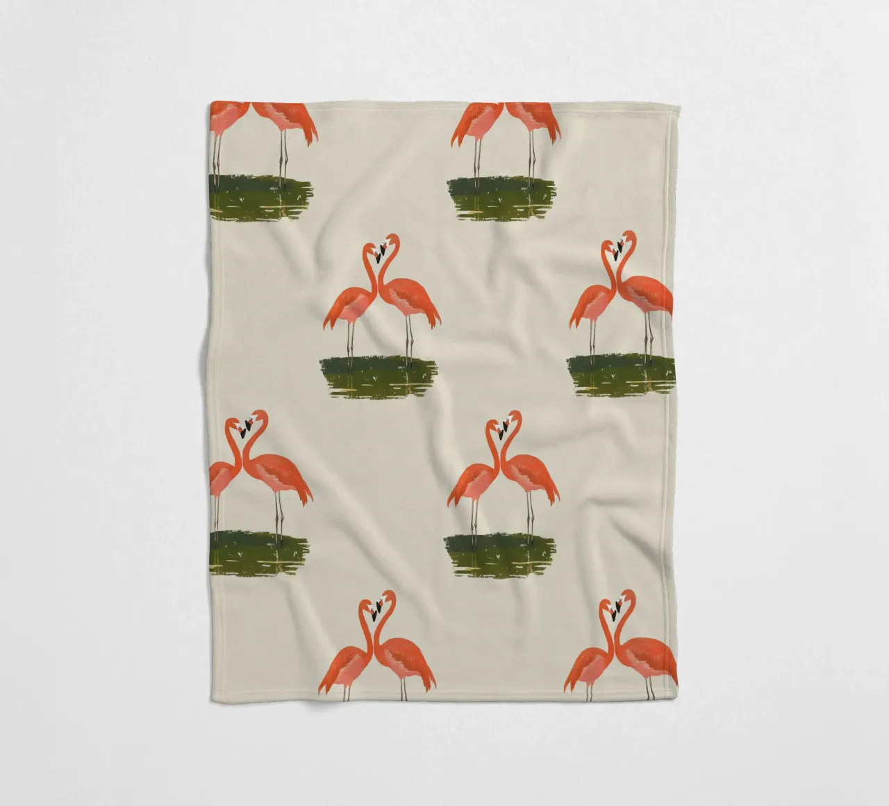 Flamingo-Paar Fleecedecke von Curious Canvas